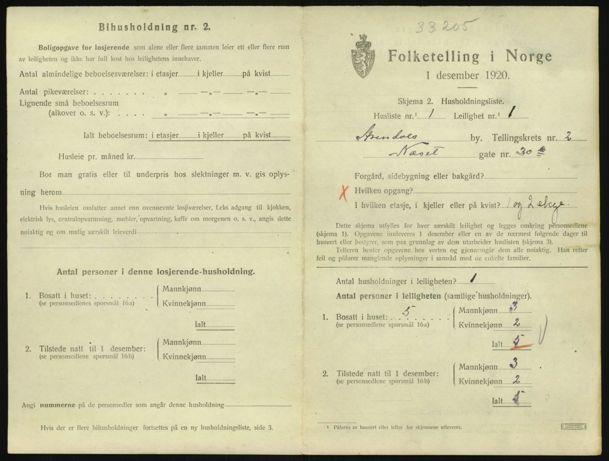 SAK, 1920 census for Arendal, 1920, p. 4132