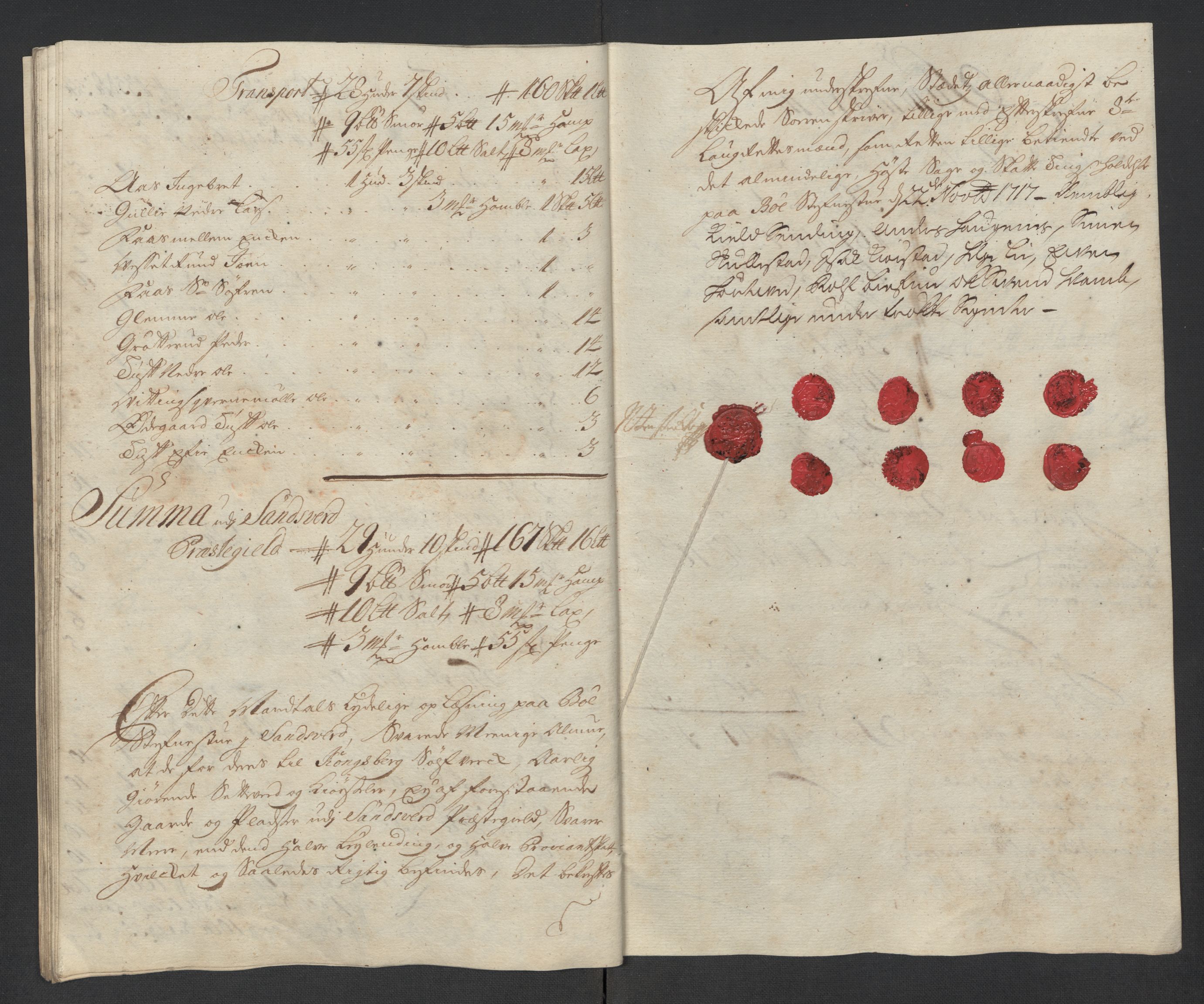 Rentekammeret inntil 1814, Reviderte regnskaper, Fogderegnskap, AV/RA-EA-4092/R24/L1593: Fogderegnskap Numedal og Sandsvær, 1717, p. 330