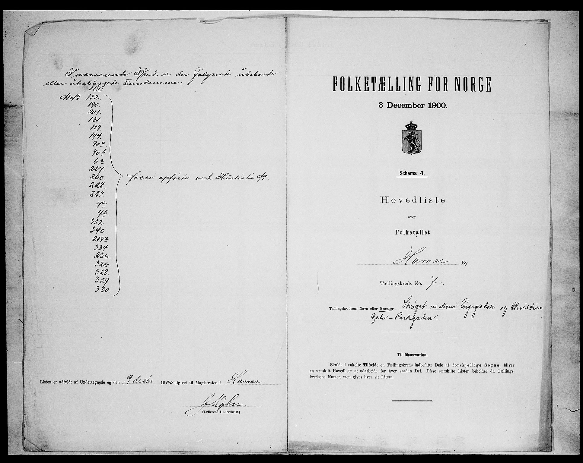 SAH, 1900 census for Hamar, 1900, p. 25