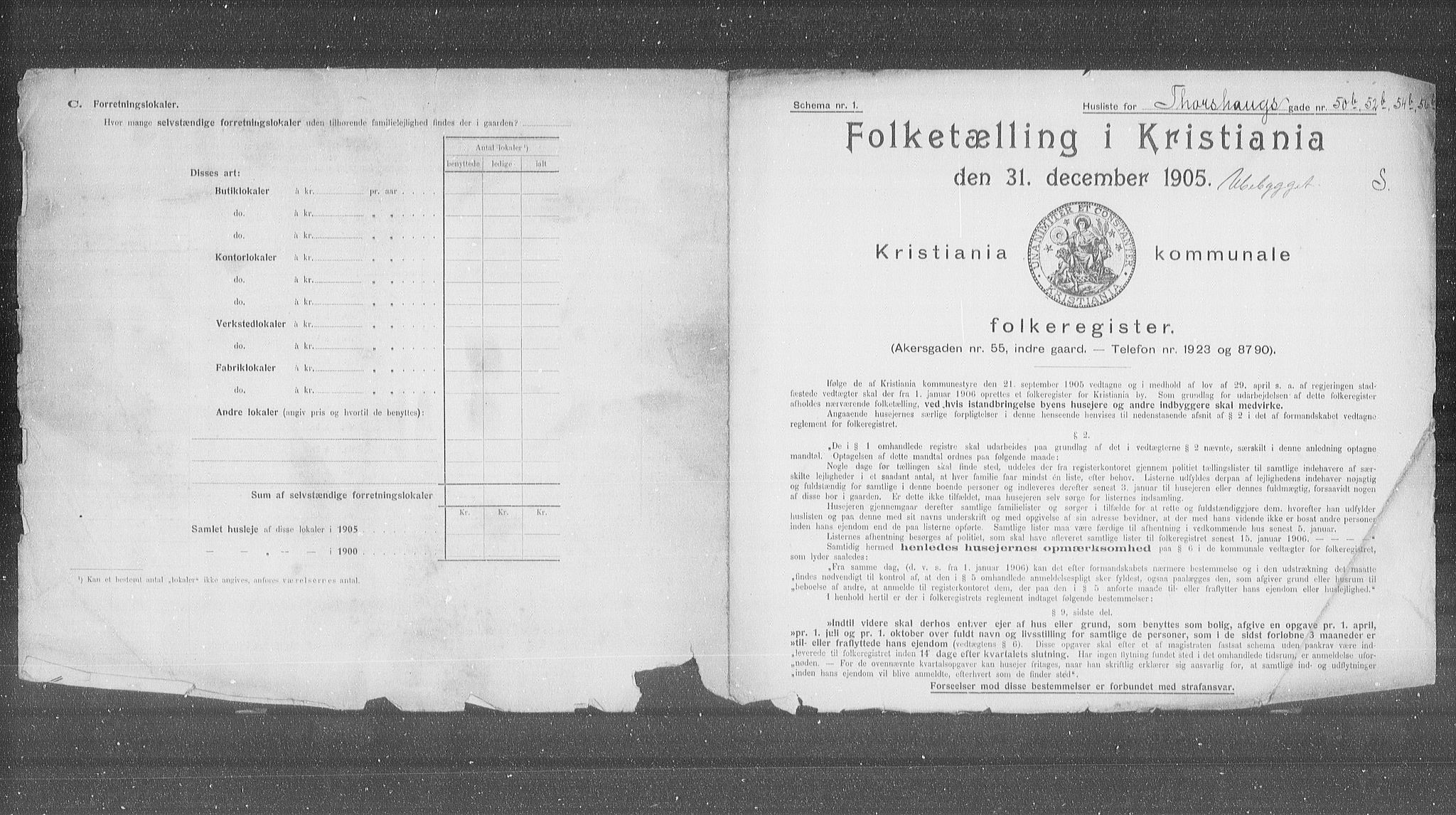 OBA, Municipal Census 1905 for Kristiania, 1905, p. 60149