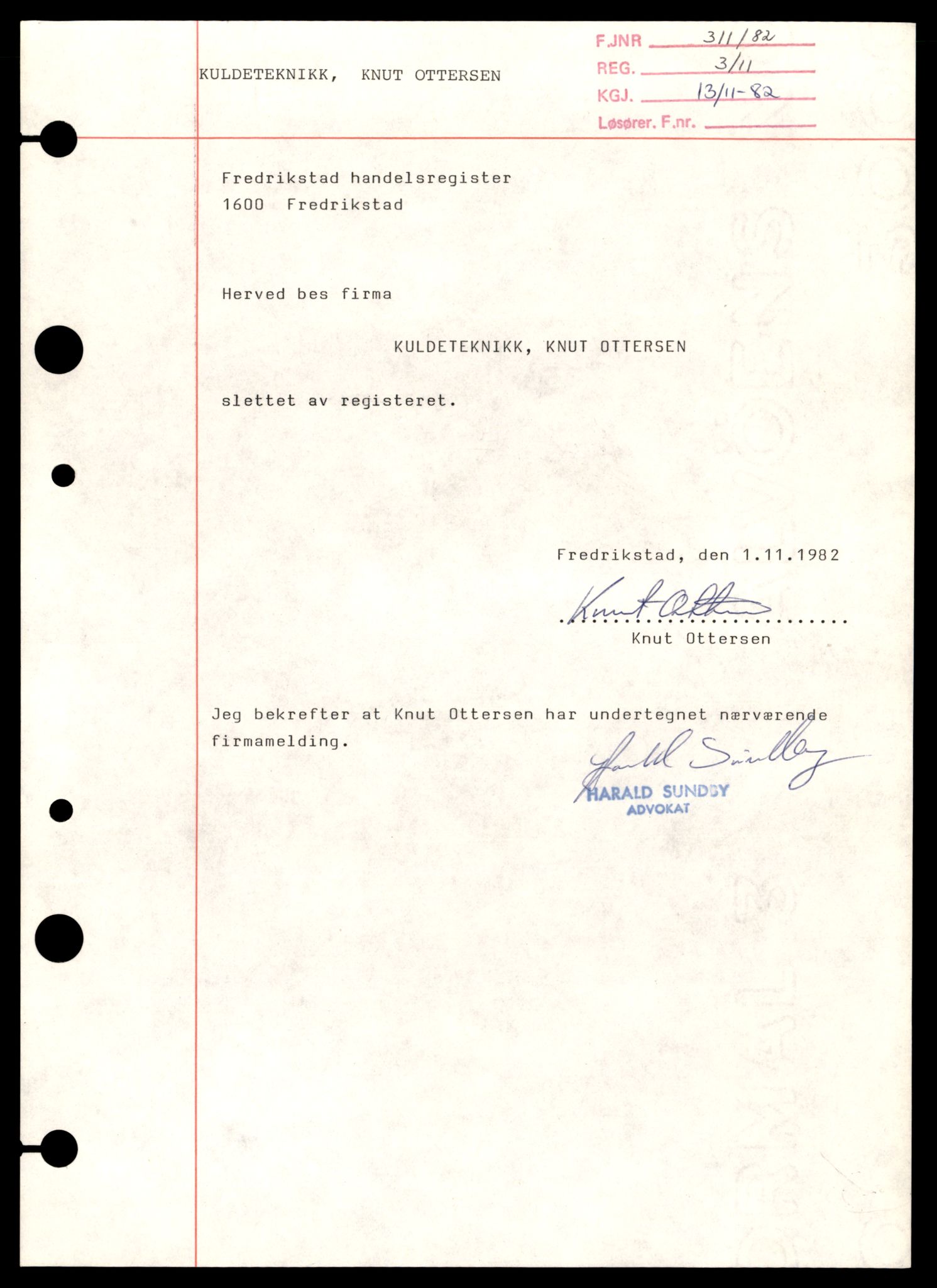 Fredrikstad tingrett, AV/SAT-A-10473/K/Kb/Kba/L0024: Enkeltmannsforetak, aksjeselskap og andelslag, Ku-Li, 1944-1990, p. 1