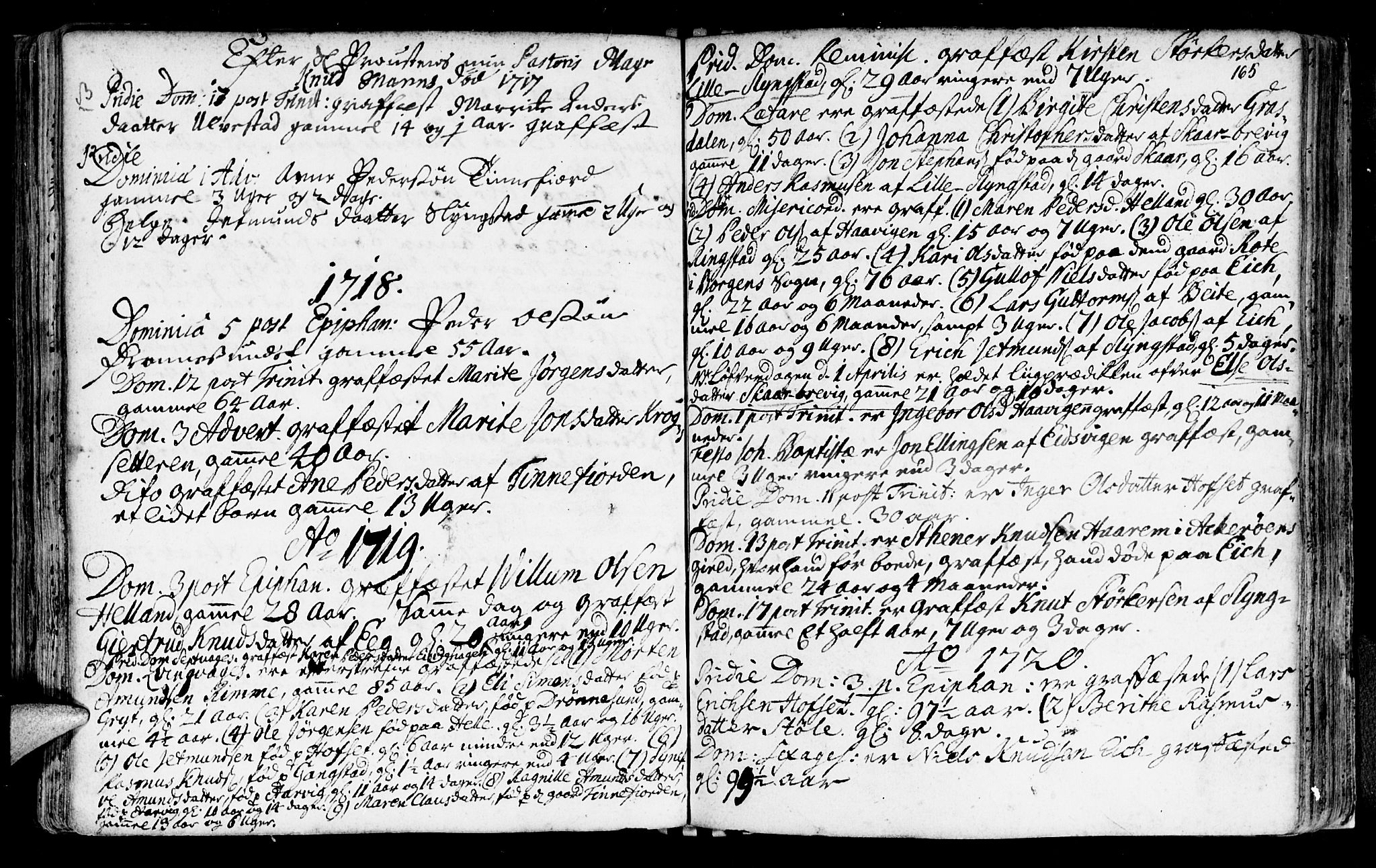Ministerialprotokoller, klokkerbøker og fødselsregistre - Møre og Romsdal, SAT/A-1454/525/L0371: Parish register (official) no. 525A01, 1699-1777, p. 165