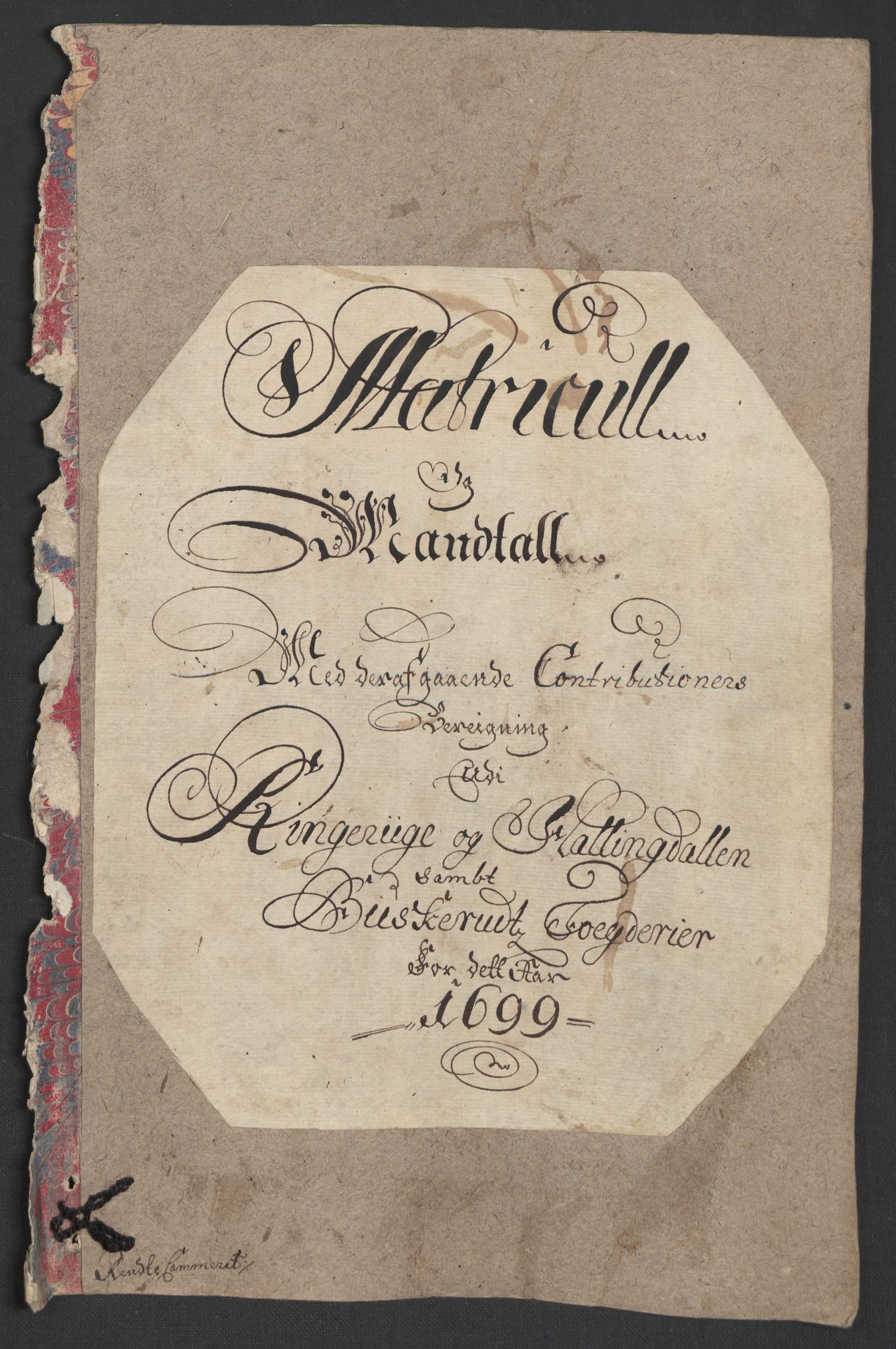 Rentekammeret inntil 1814, Reviderte regnskaper, Fogderegnskap, RA/EA-4092/R22/L1456: Fogderegnskap Ringerike, Hallingdal og Buskerud, 1699, p. 26