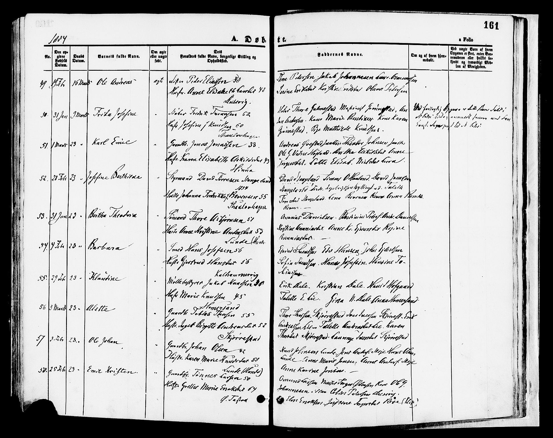 Hetland sokneprestkontor, SAST/A-101826/30/30BA/L0008: Parish register (official) no. A 8, 1877-1884, p. 161