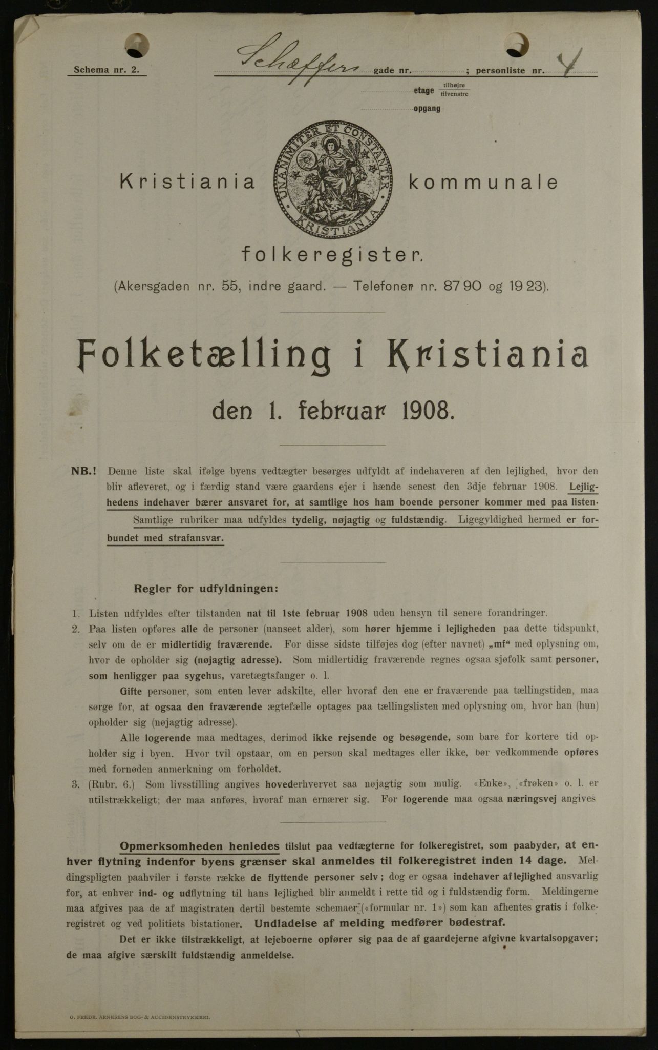 OBA, Municipal Census 1908 for Kristiania, 1908, p. 83960