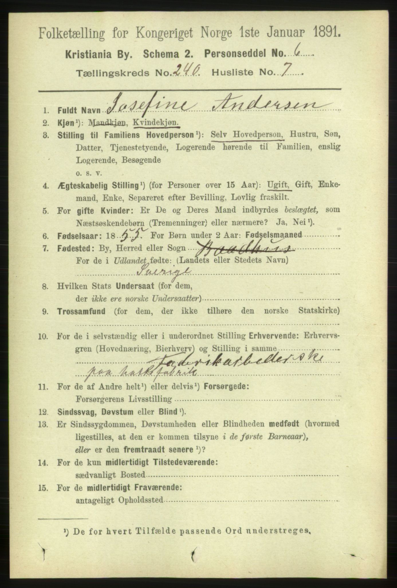 RA, 1891 census for 0301 Kristiania, 1891, p. 145983