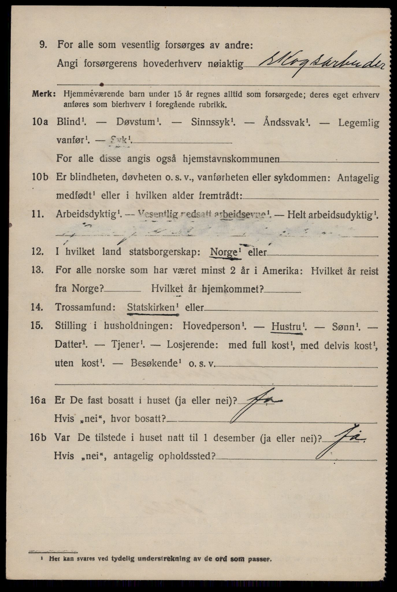 SAKO, 1920 census for Fyresdal, 1920, p. 1312