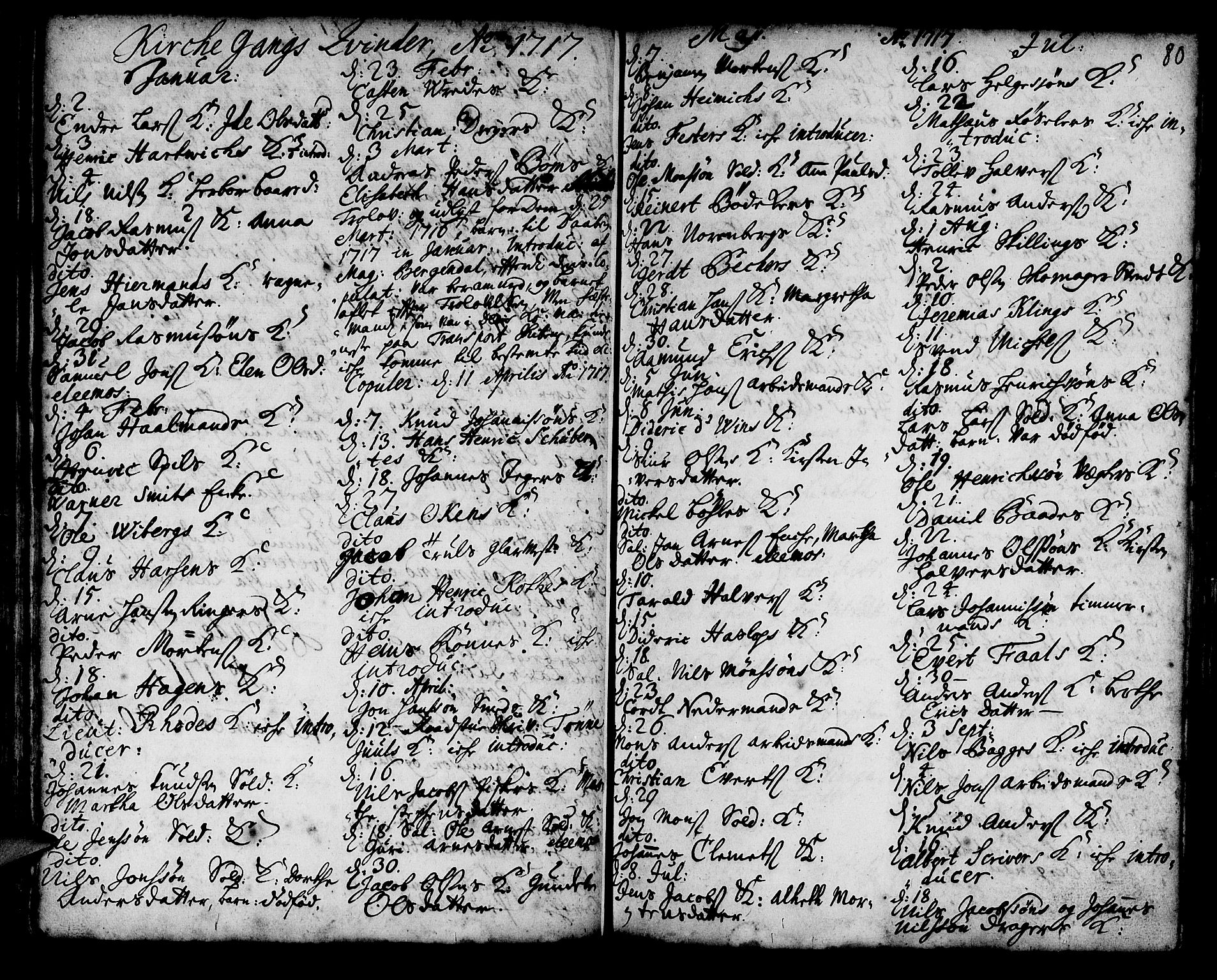 Korskirken sokneprestembete, SAB/A-76101/H/Haa/L0008: Parish register (official) no. A 8, 1698-1747, p. 80