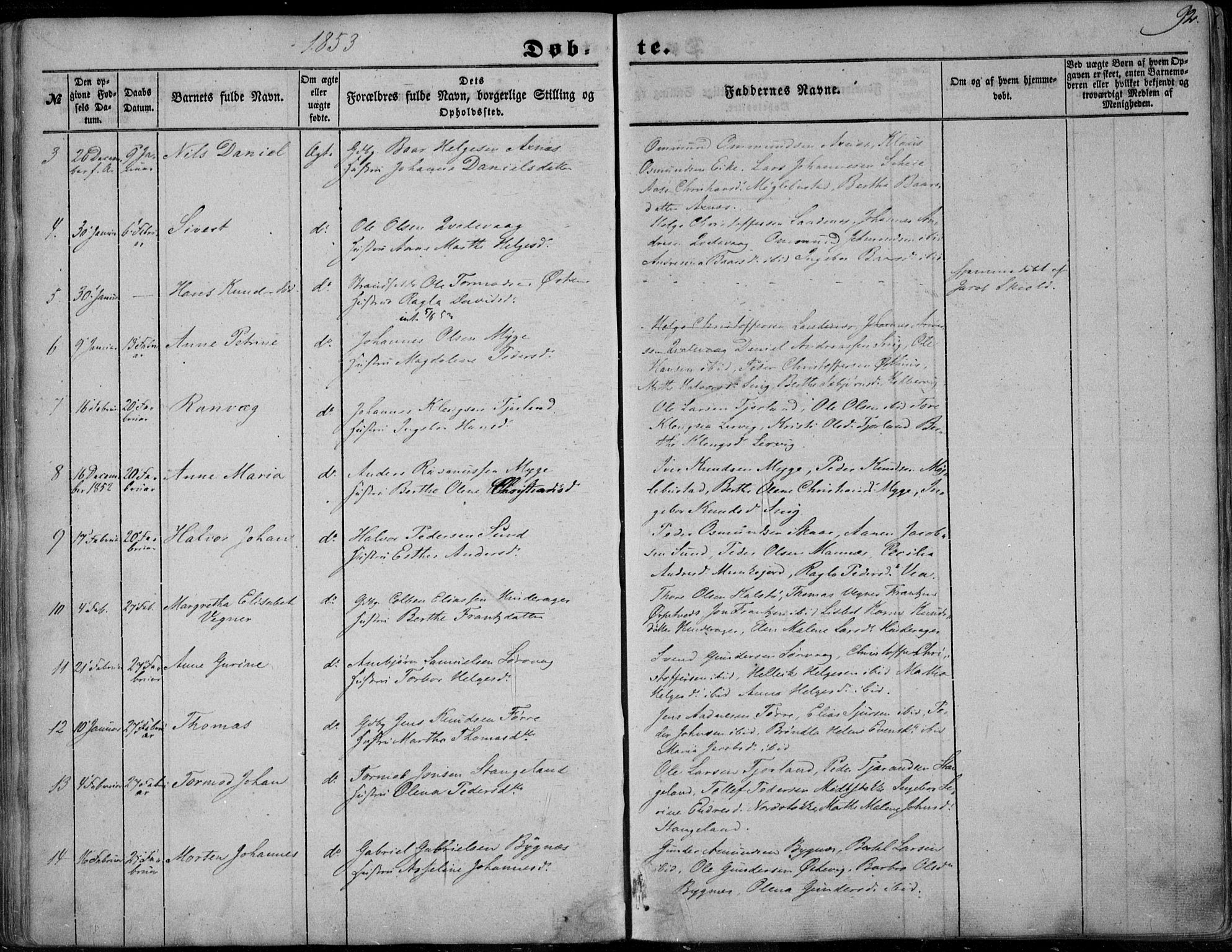 Avaldsnes sokneprestkontor, AV/SAST-A -101851/H/Ha/Haa/L0008: Parish register (official) no. A 8, 1847-1857, p. 92