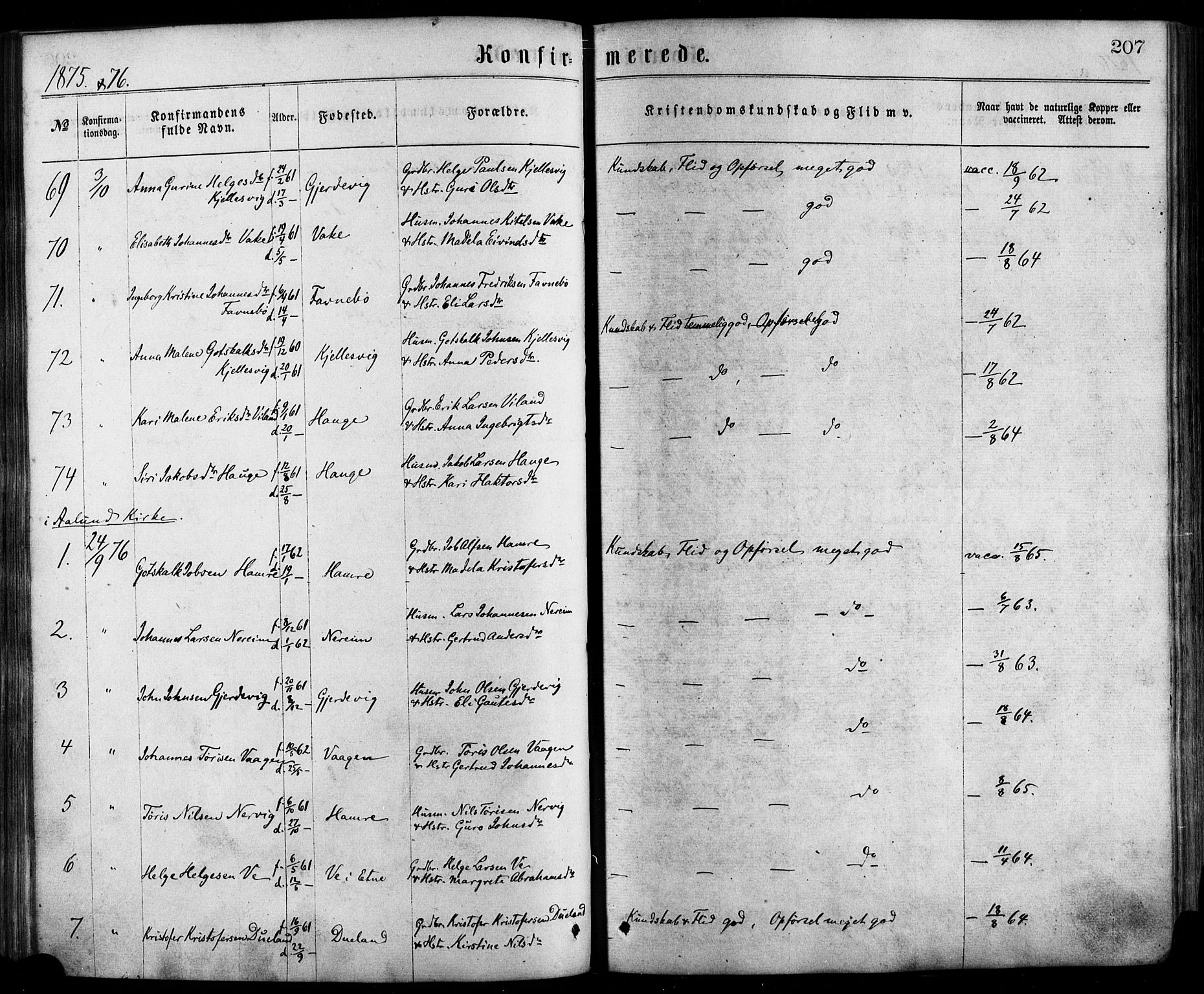 Fjelberg sokneprestembete, SAB/A-75201/H/Haa: Parish register (official) no. A 8, 1866-1879, p. 207