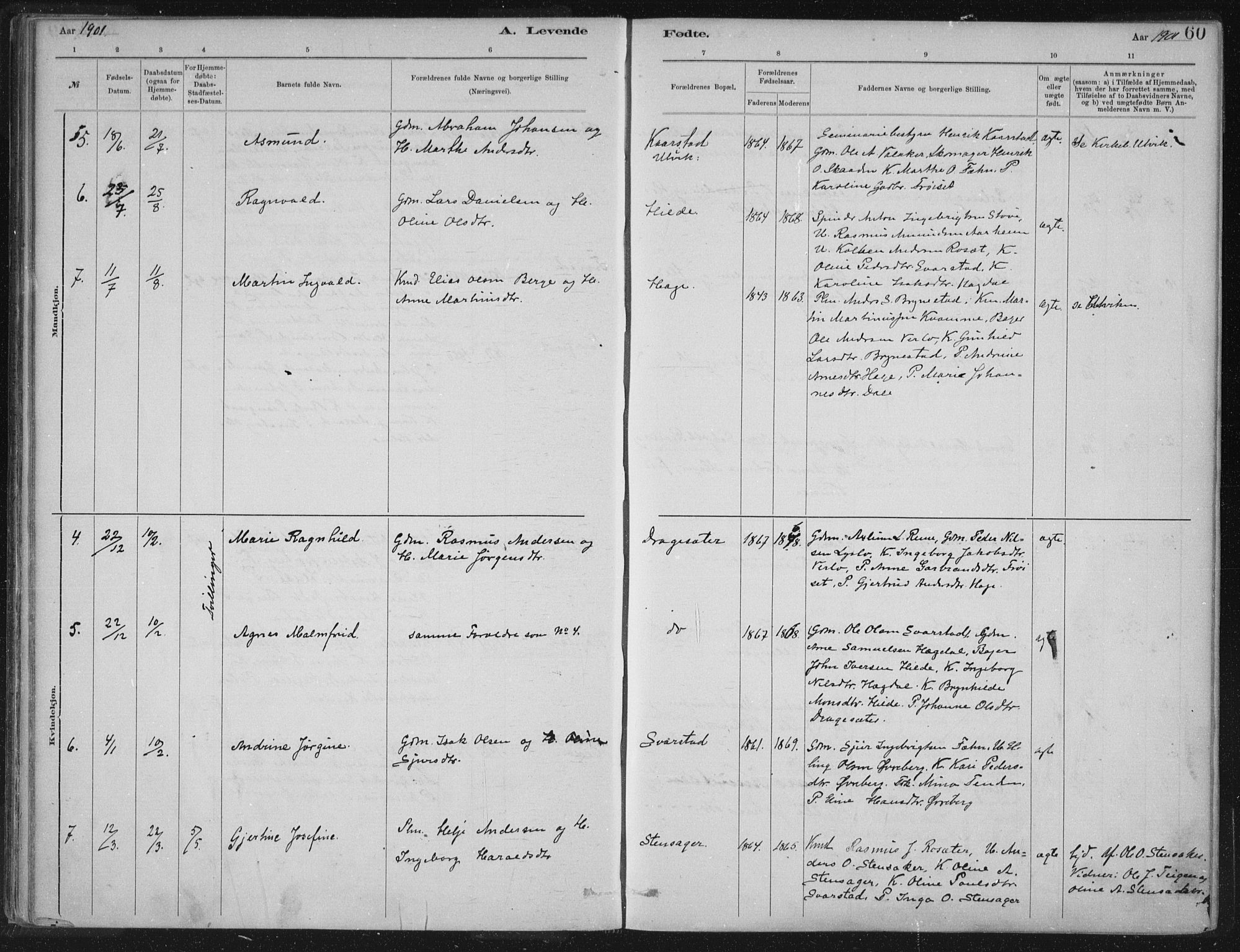 Innvik sokneprestembete, AV/SAB-A-80501: Parish register (official) no. B  1, 1879-1902, p. 60