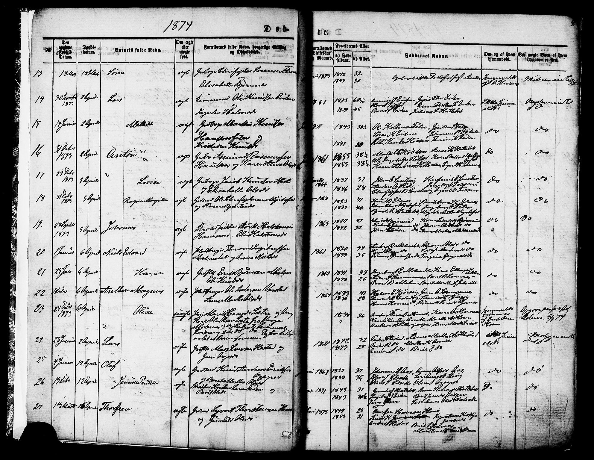 Ministerialprotokoller, klokkerbøker og fødselsregistre - Møre og Romsdal, SAT/A-1454/565/L0749: Parish register (official) no. 565A03, 1871-1886, p. 8