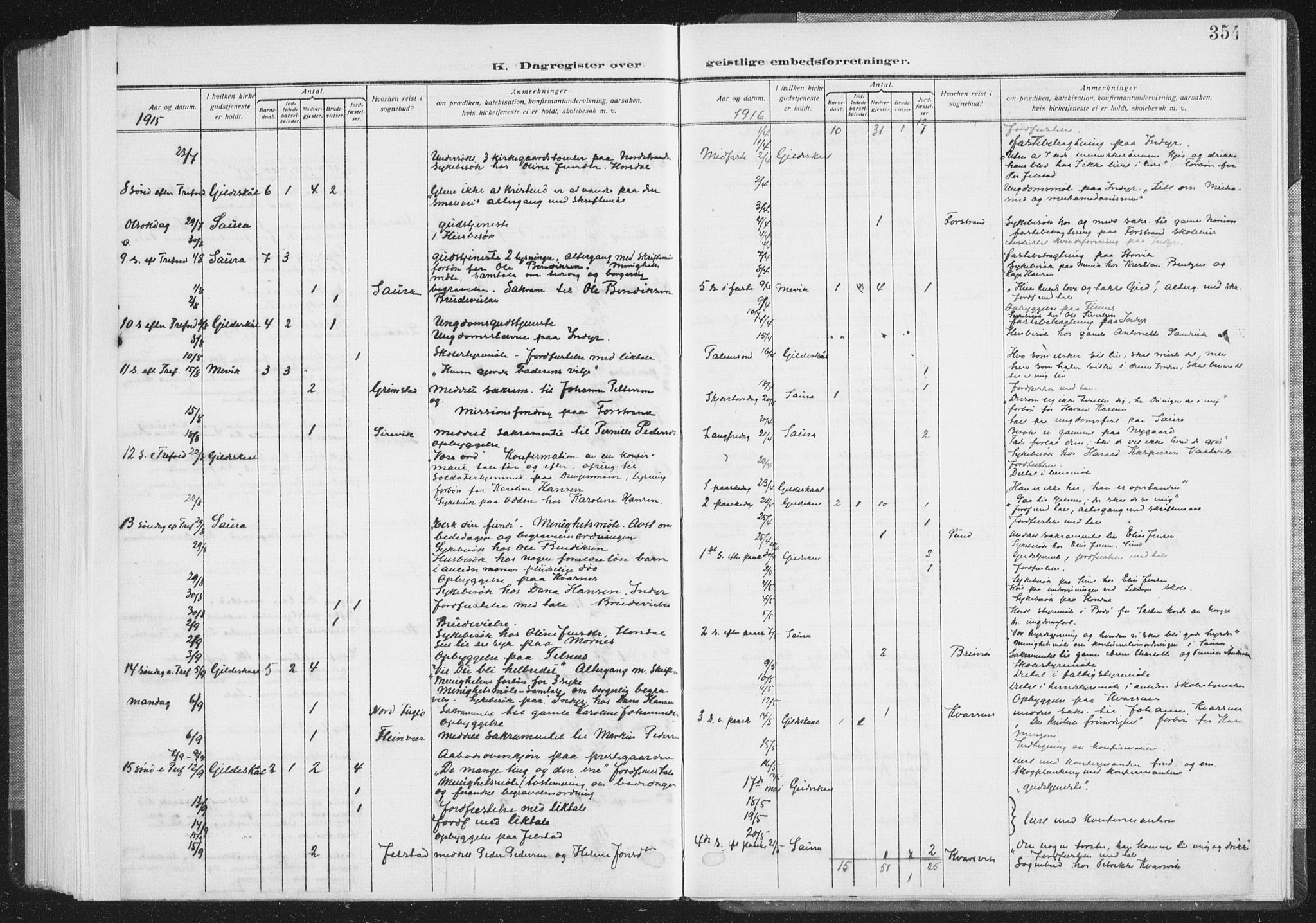 Ministerialprotokoller, klokkerbøker og fødselsregistre - Nordland, SAT/A-1459/805/L0104: Parish register (official) no. 805A09, 1909-1926, p. 353