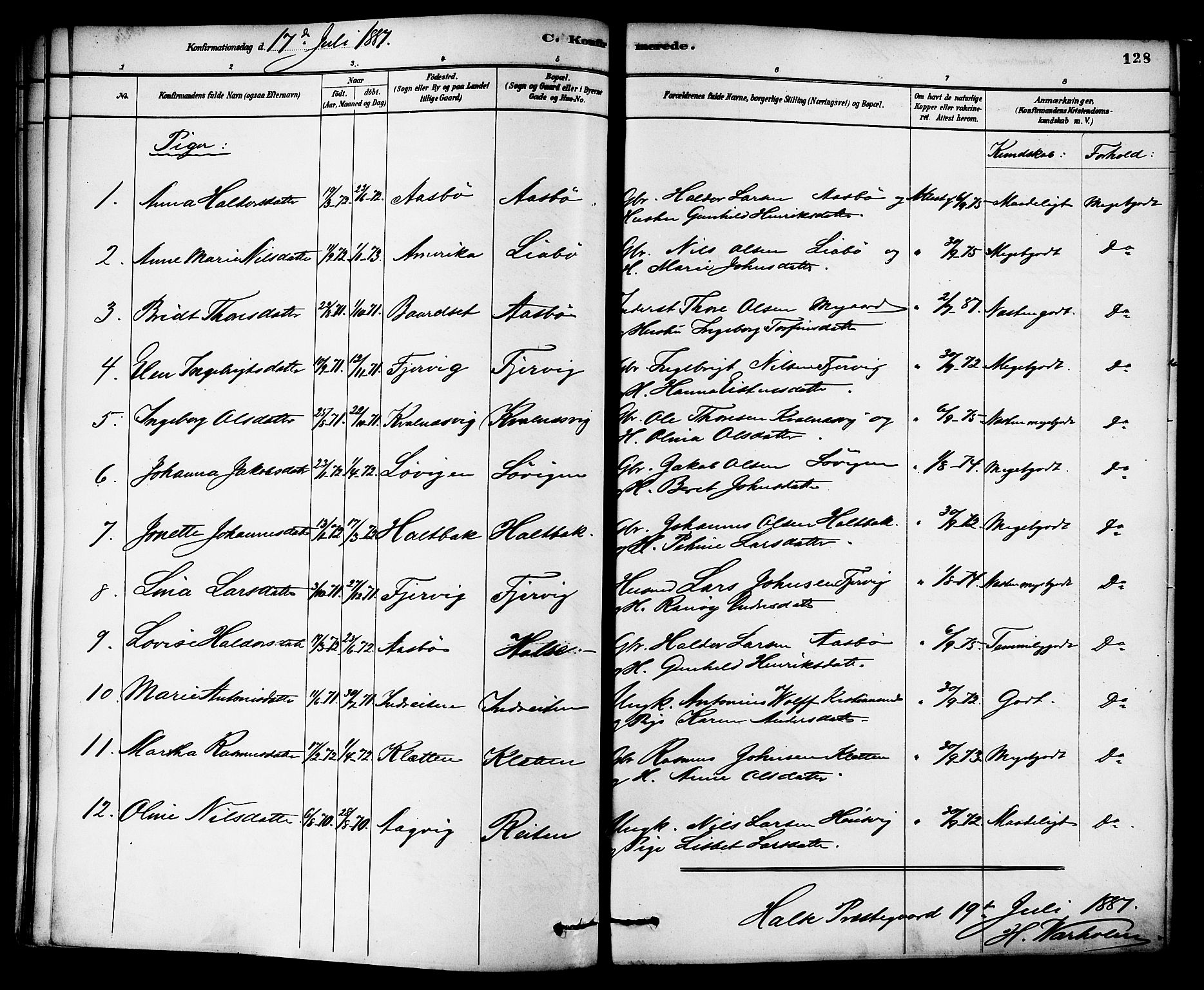 Ministerialprotokoller, klokkerbøker og fødselsregistre - Møre og Romsdal, AV/SAT-A-1454/576/L0885: Parish register (official) no. 576A03, 1880-1898, p. 128