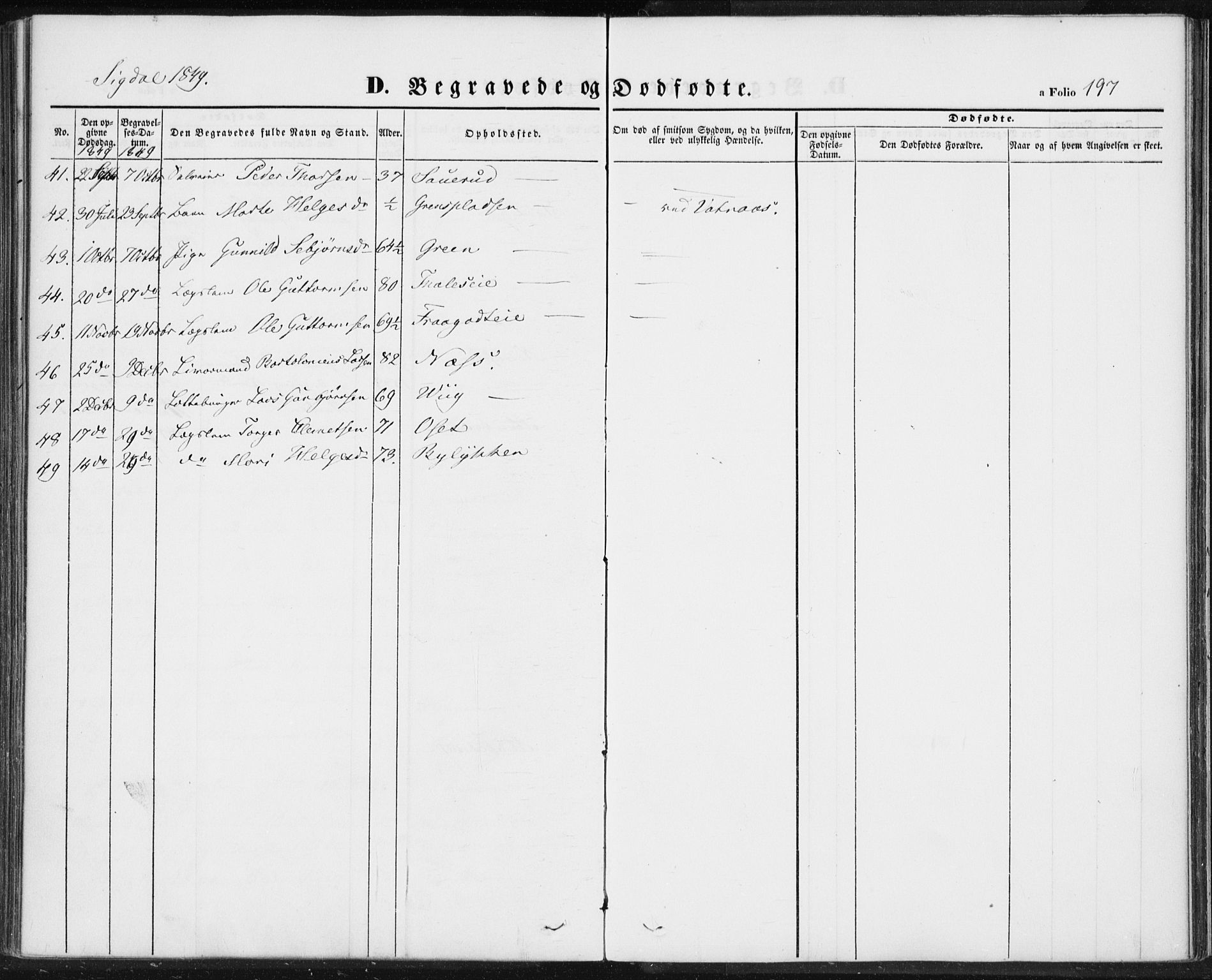 Sigdal kirkebøker, AV/SAKO-A-245/F/Fa/L0007: Parish register (official) no. I 7, 1844-1849, p. 197