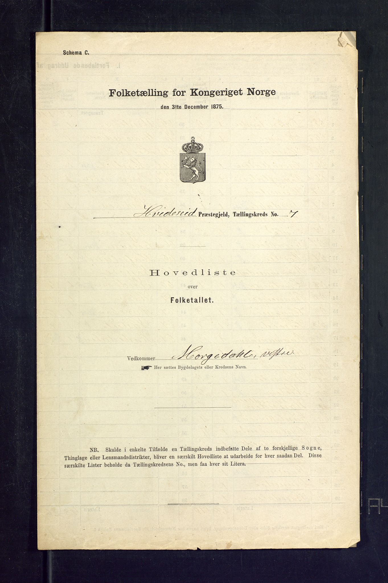 SAKO, 1875 census for 0829P Kviteseid, 1875, p. 22