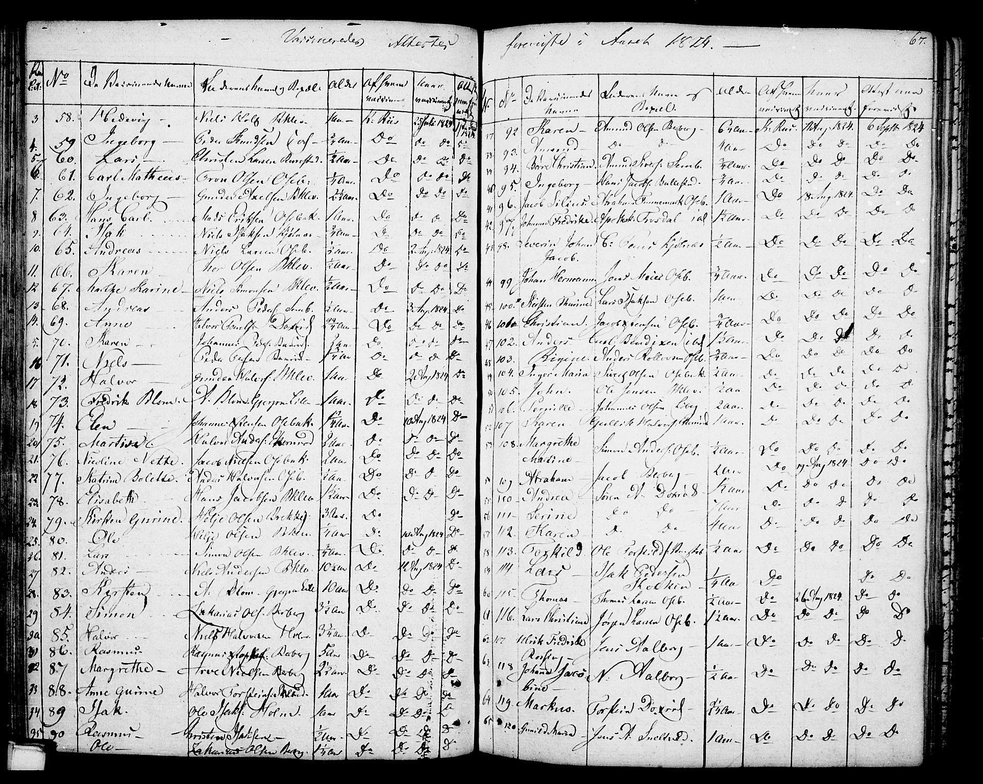 Gjerpen kirkebøker, AV/SAKO-A-265/F/Fa/L0003: Parish register (official) no. I 3, 1796-1814, p. 67