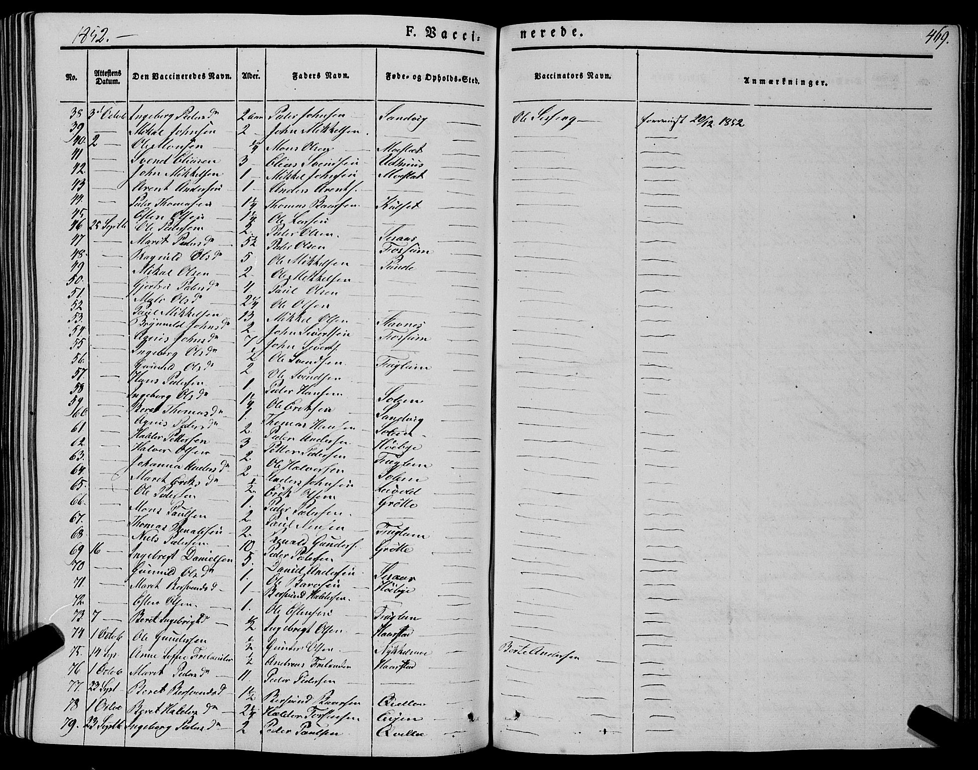 Ministerialprotokoller, klokkerbøker og fødselsregistre - Sør-Trøndelag, SAT/A-1456/695/L1145: Parish register (official) no. 695A06 /1, 1843-1859, p. 469