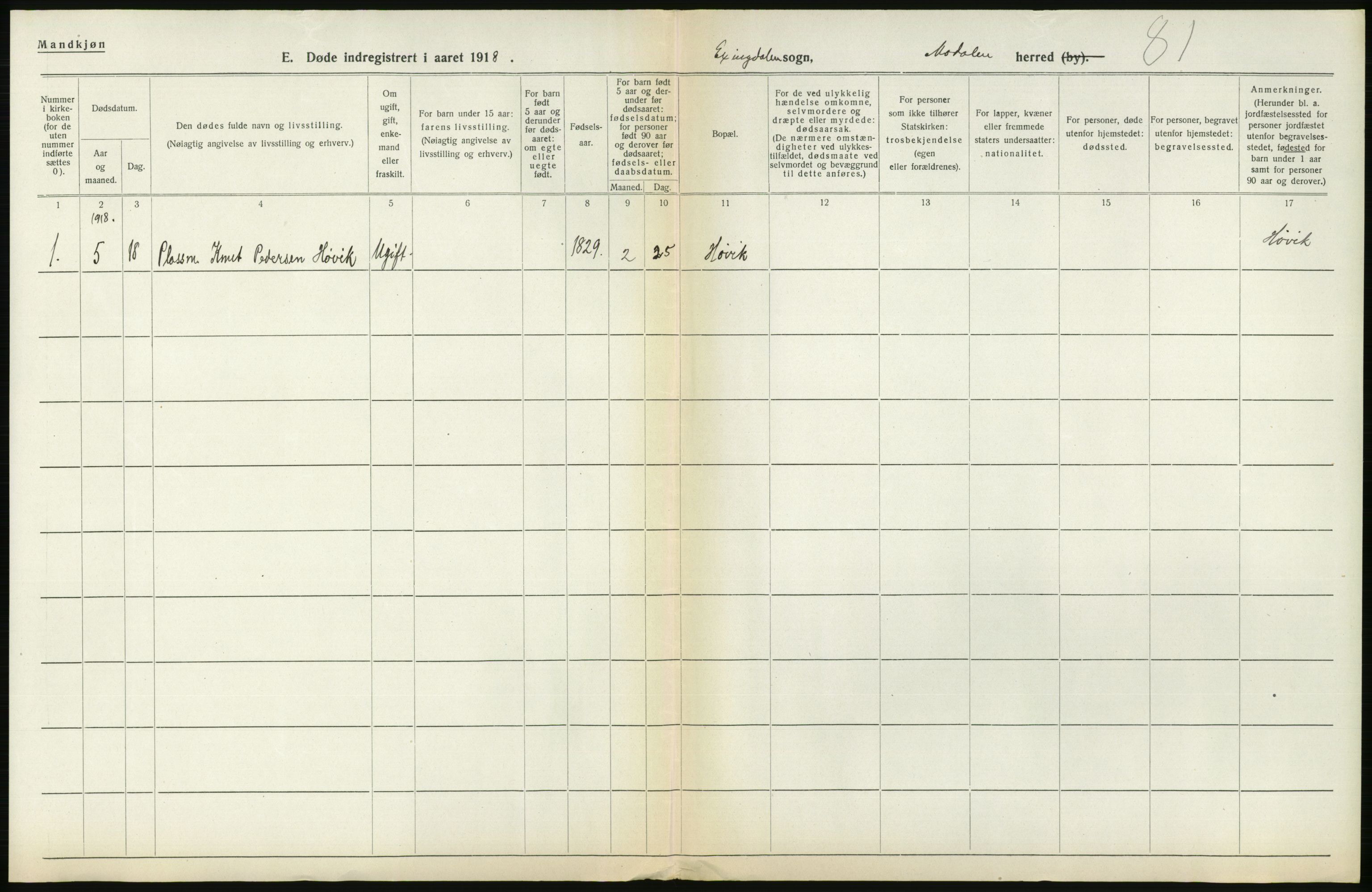 Statistisk sentralbyrå, Sosiodemografiske emner, Befolkning, AV/RA-S-2228/D/Df/Dfb/Dfbh/L0036: Hordaland fylke: Døde., 1918, p. 226