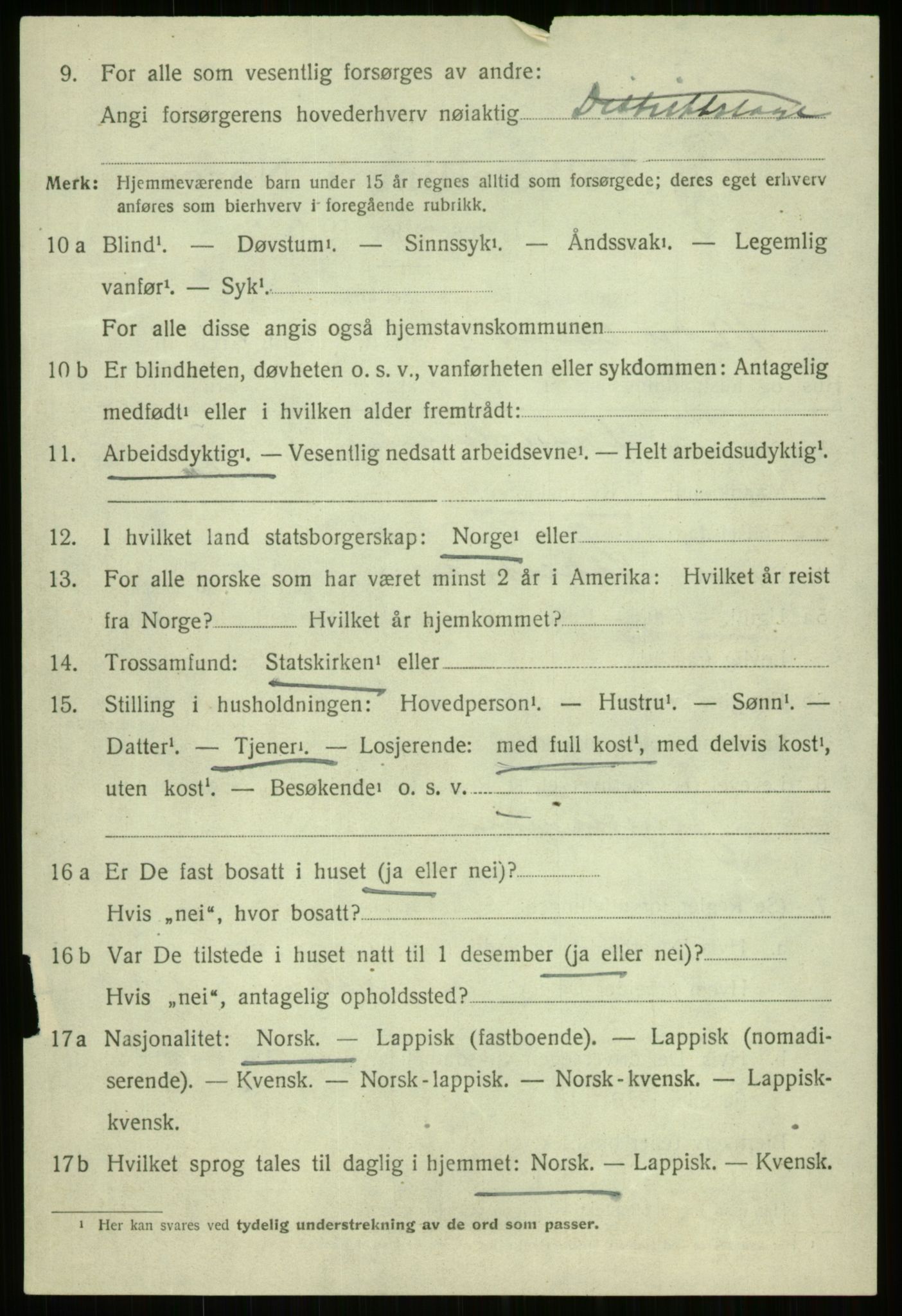 SATØ, 1920 census for Trondenes, 1920, p. 16297