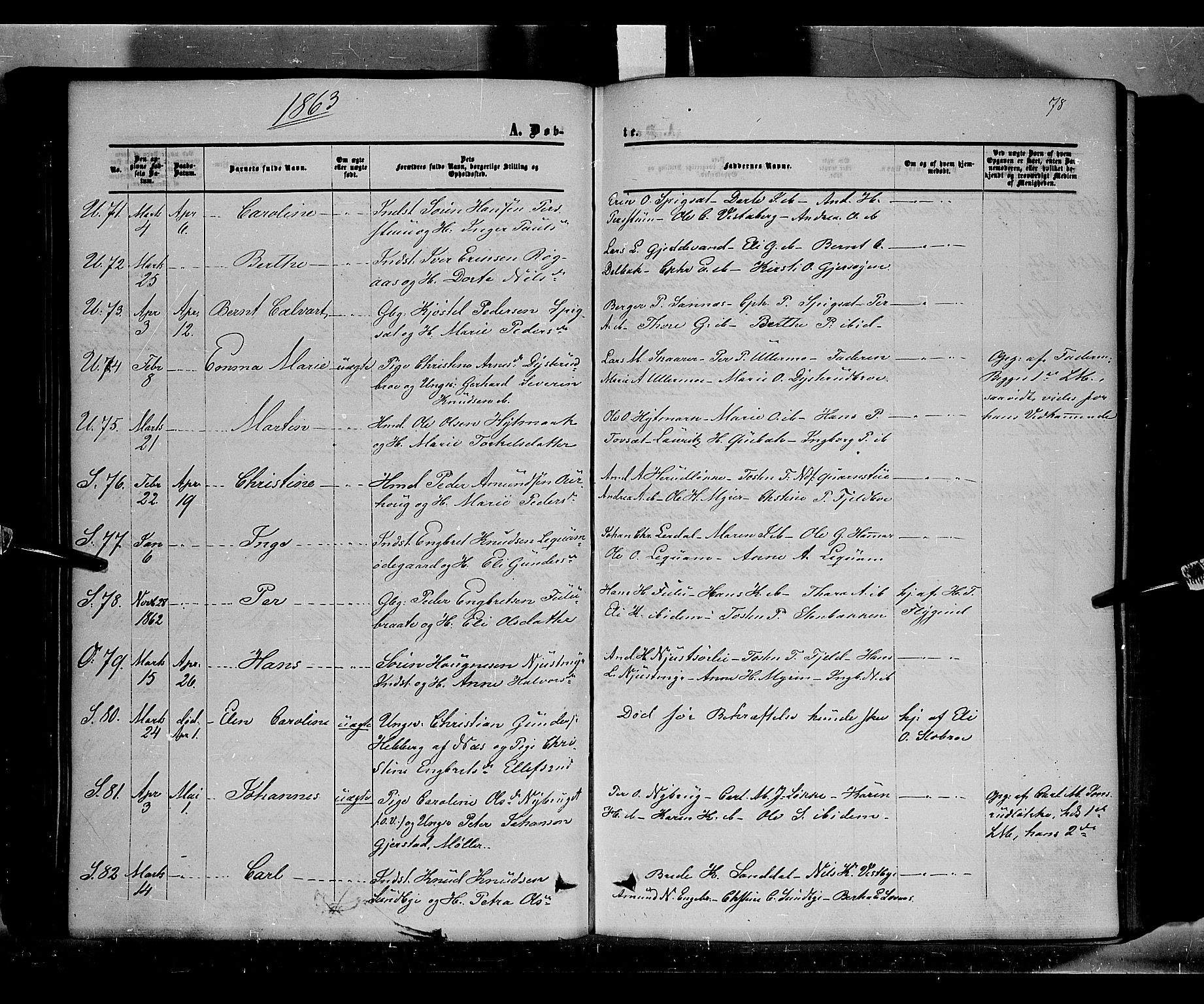 Sør-Odal prestekontor, AV/SAH-PREST-030/H/Ha/Haa/L0002: Parish register (official) no. 2, 1859-1863, p. 78