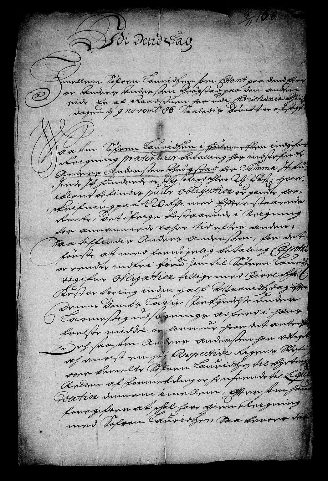 Stattholderembetet 1572-1771, RA/EA-2870/Af/L0001: Avskrifter av vedlegg til originale supplikker, nummerert i samsvar med supplikkbøkene, 1683-1687, p. 221