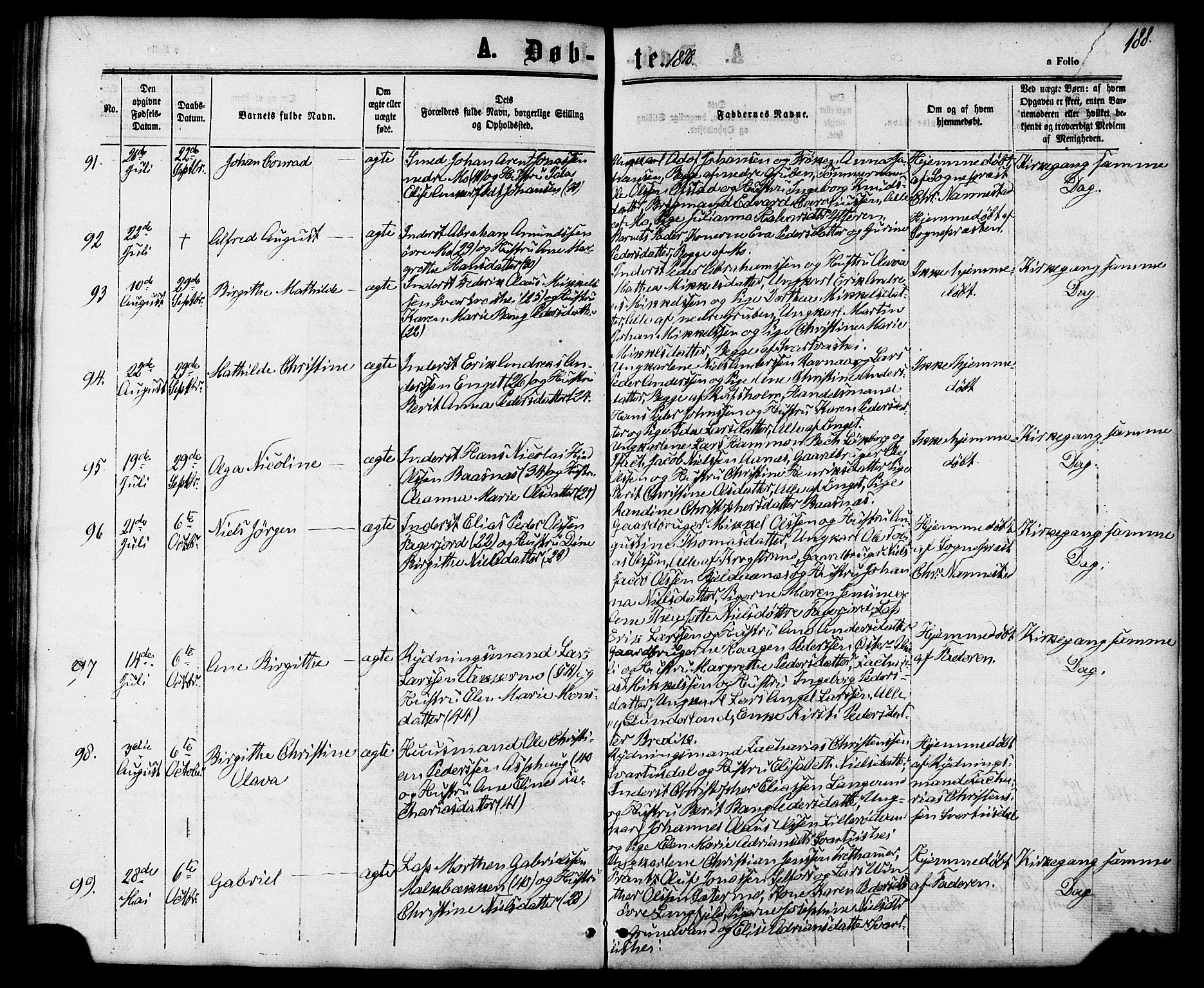 Ministerialprotokoller, klokkerbøker og fødselsregistre - Nordland, SAT/A-1459/827/L0393: Parish register (official) no. 827A05, 1863-1883, p. 188