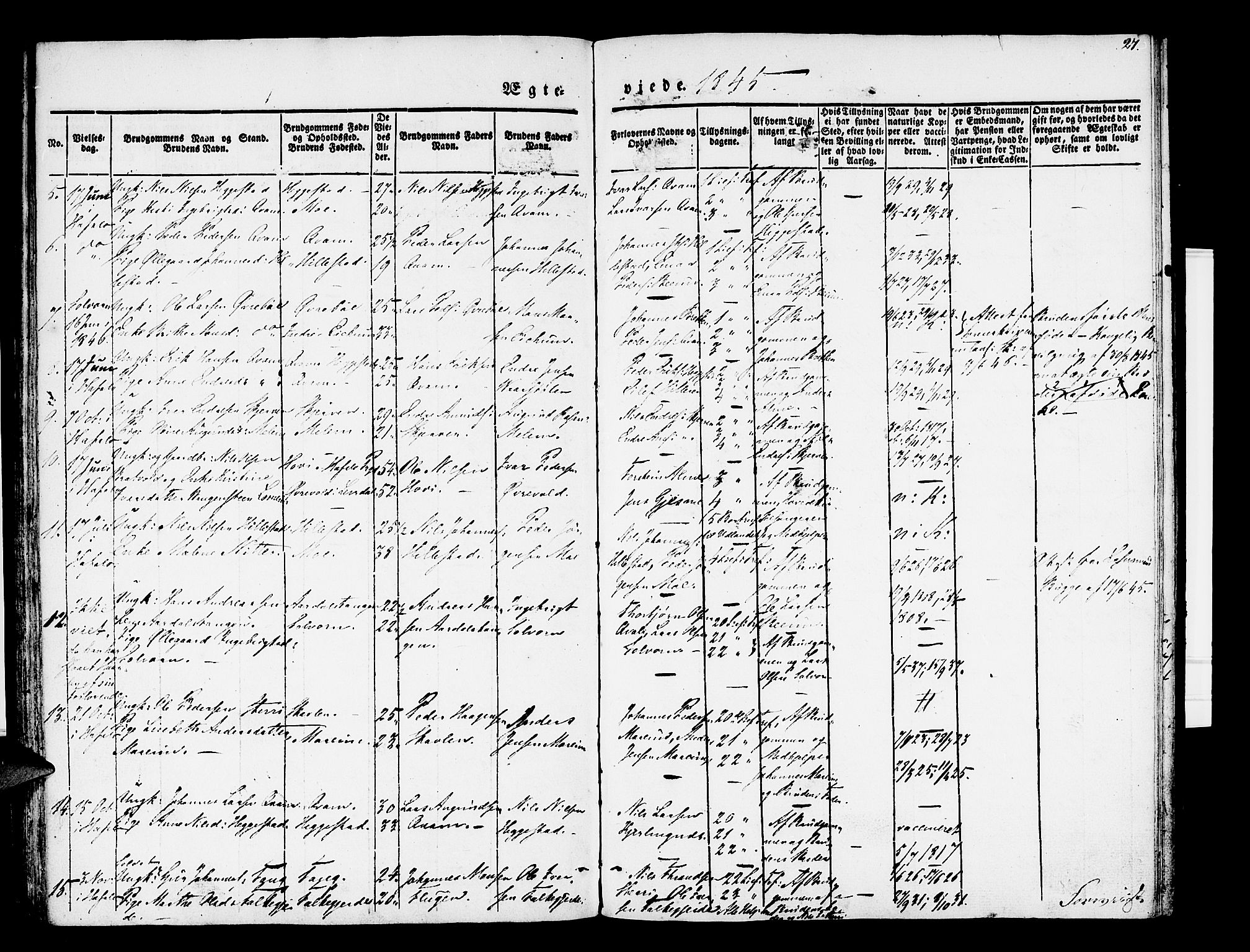 Hafslo sokneprestembete, SAB/A-80301/H/Haa/Haaa/L0007: Parish register (official) no. A 7, 1834-1854, p. 27