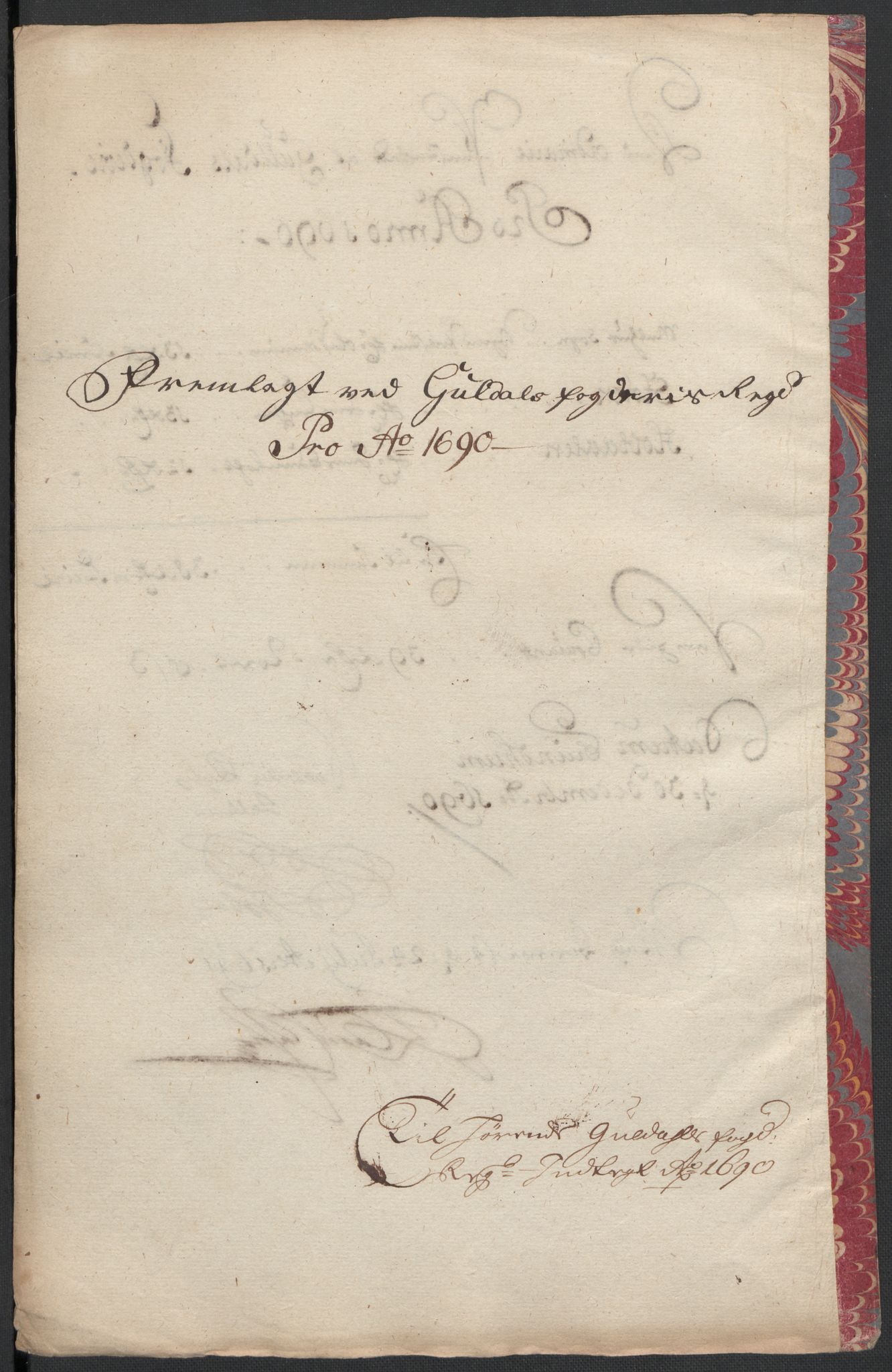 Rentekammeret inntil 1814, Reviderte regnskaper, Fogderegnskap, AV/RA-EA-4092/R59/L3940: Fogderegnskap Gauldal, 1689-1690, p. 371