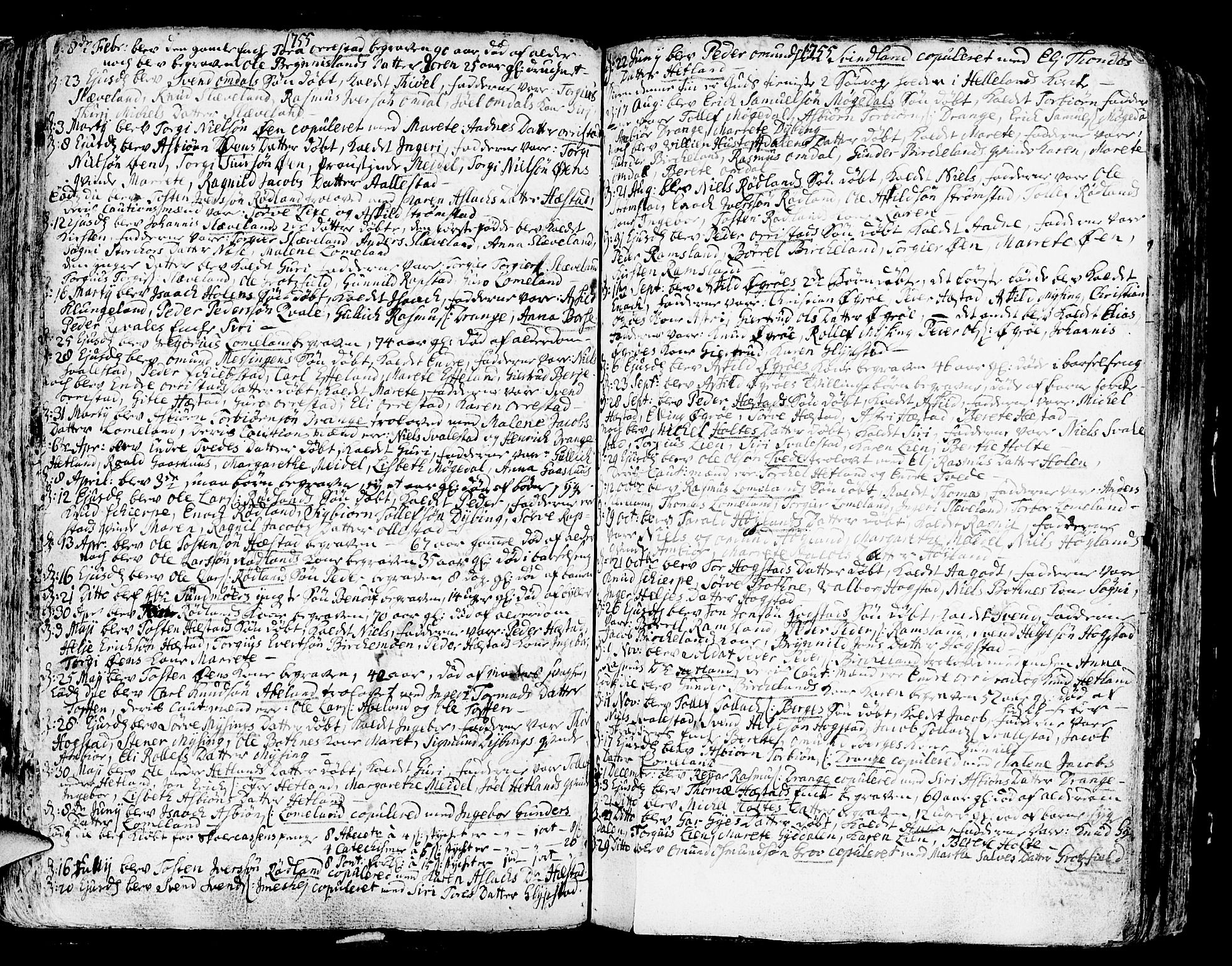 Helleland sokneprestkontor, SAST/A-101810: Parish register (official) no. A 1 /1, 1713-1761, p. 97