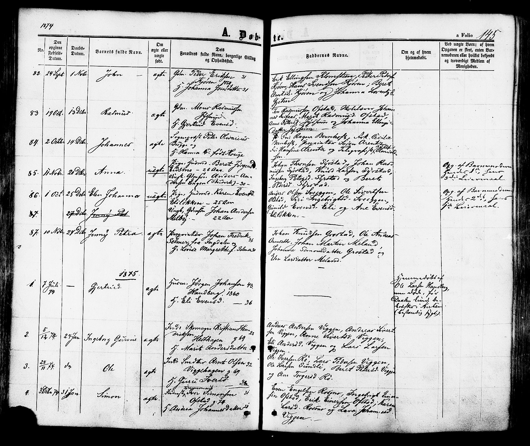 Ministerialprotokoller, klokkerbøker og fødselsregistre - Sør-Trøndelag, SAT/A-1456/665/L0772: Parish register (official) no. 665A07, 1856-1878, p. 145