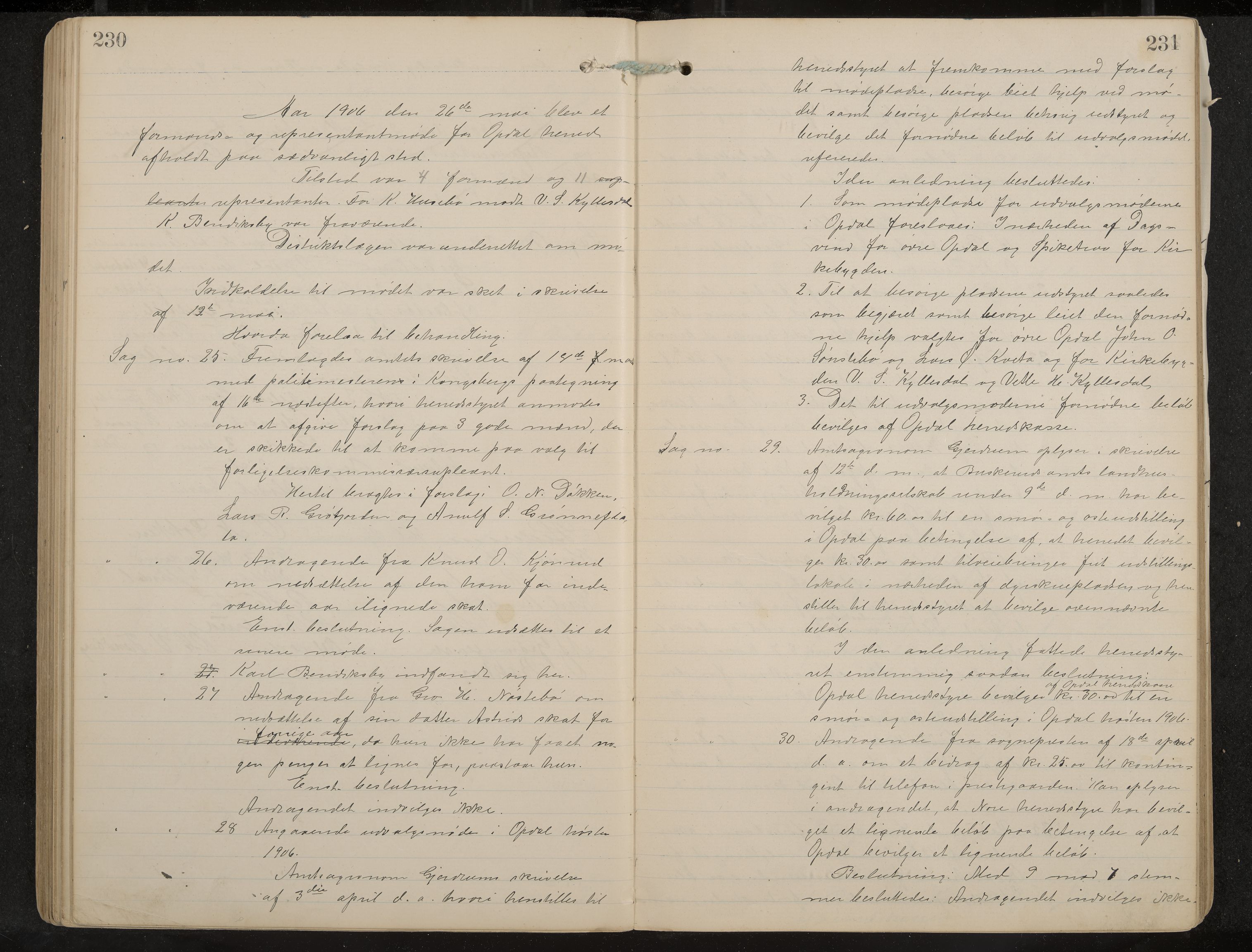 Uvdal formannskap og sentraladministrasjon, IKAK/0634021/A/Aa/L0001: Møtebok, 1901-1909, p. 230-231