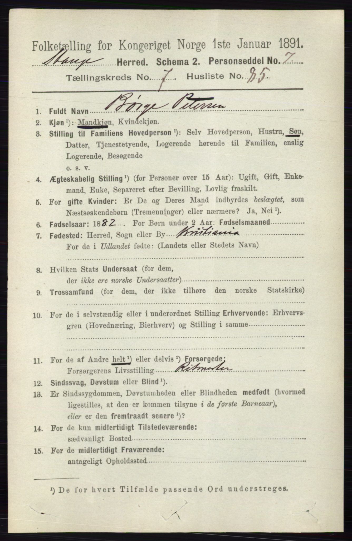 RA, 1891 census for 0417 Stange, 1891, p. 5236