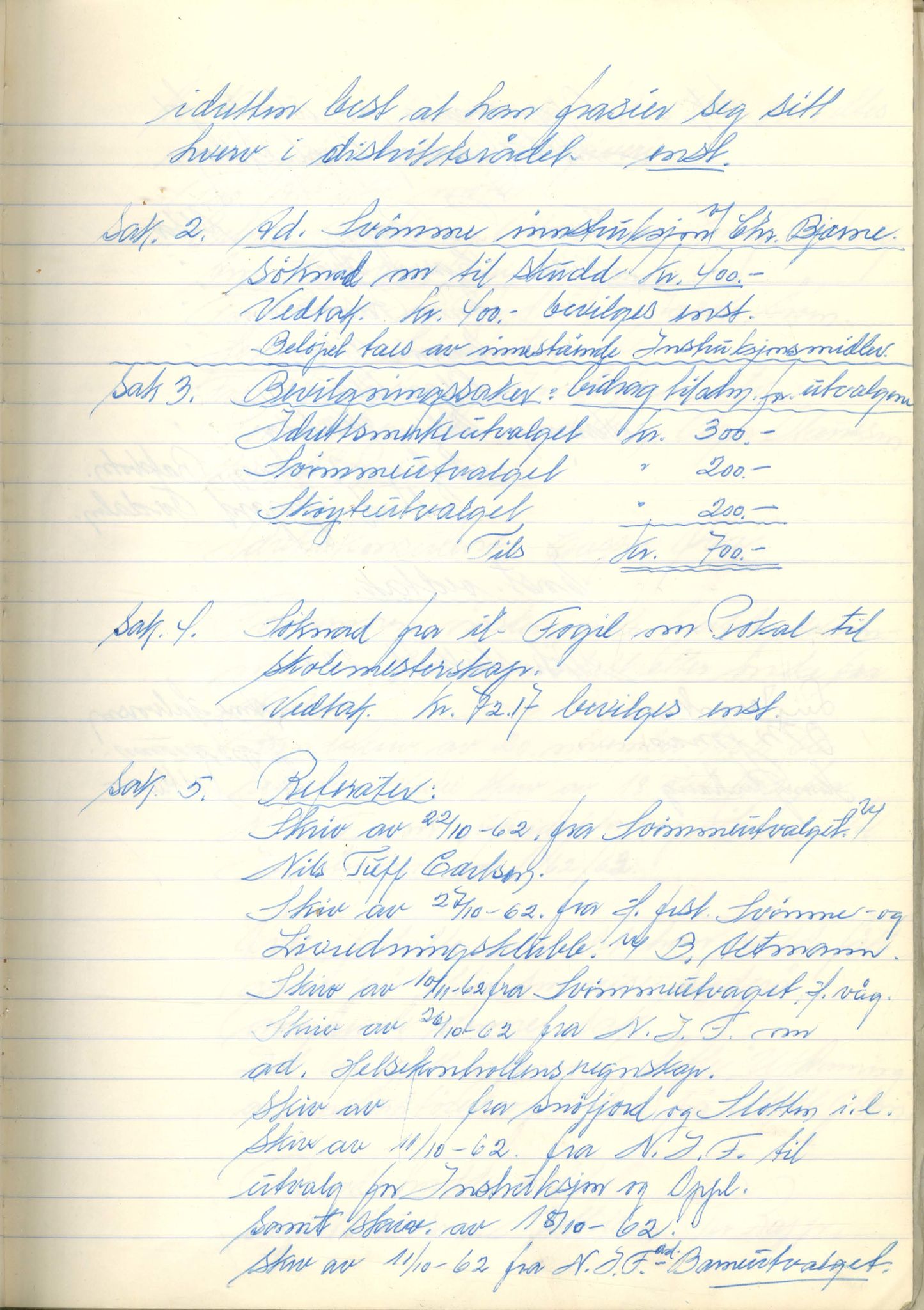 Vest-Finnmark Idrettskrets, FMFB/A-1042/A/Aa/L0003: Møteprotokoll for styre, kretsting og arbeidsutvalg, 1961-1971, p. 42