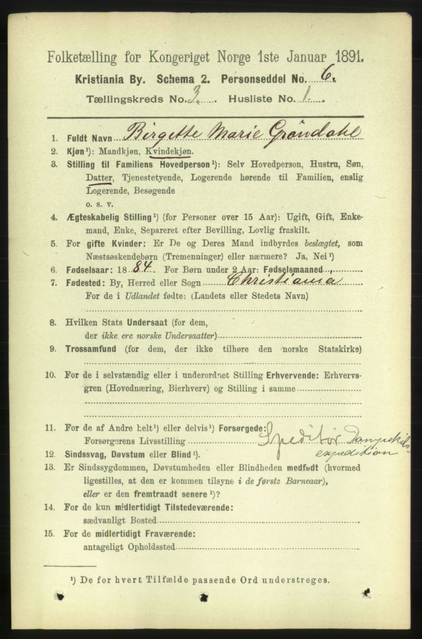 RA, 1891 census for 0301 Kristiania, 1891, p. 1239