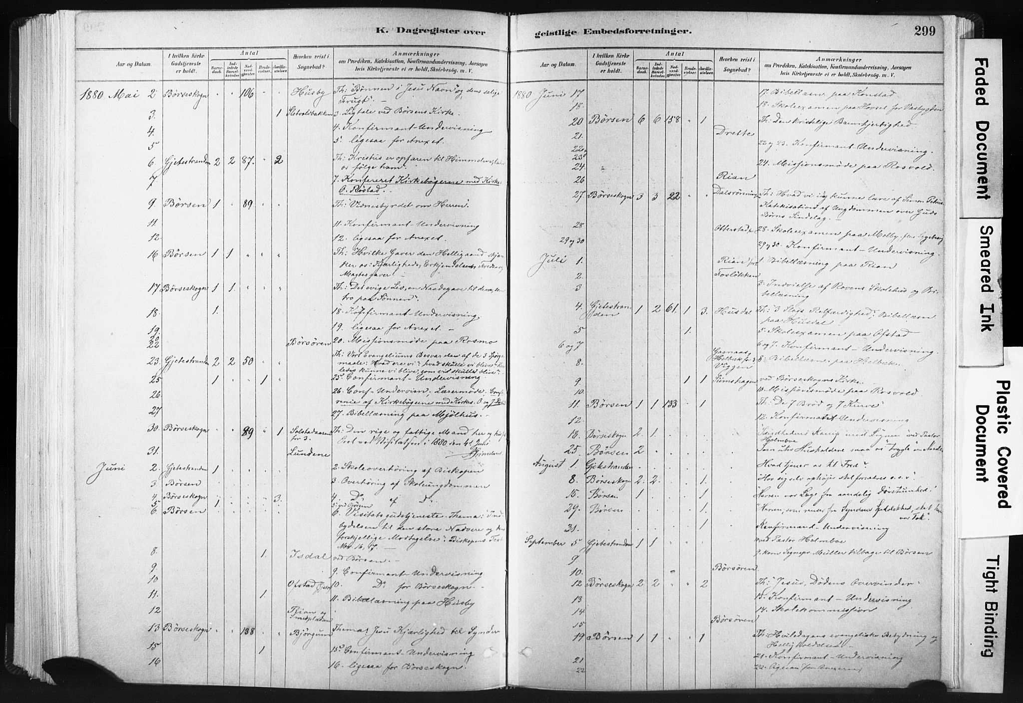 Ministerialprotokoller, klokkerbøker og fødselsregistre - Sør-Trøndelag, AV/SAT-A-1456/665/L0773: Parish register (official) no. 665A08, 1879-1905, p. 299