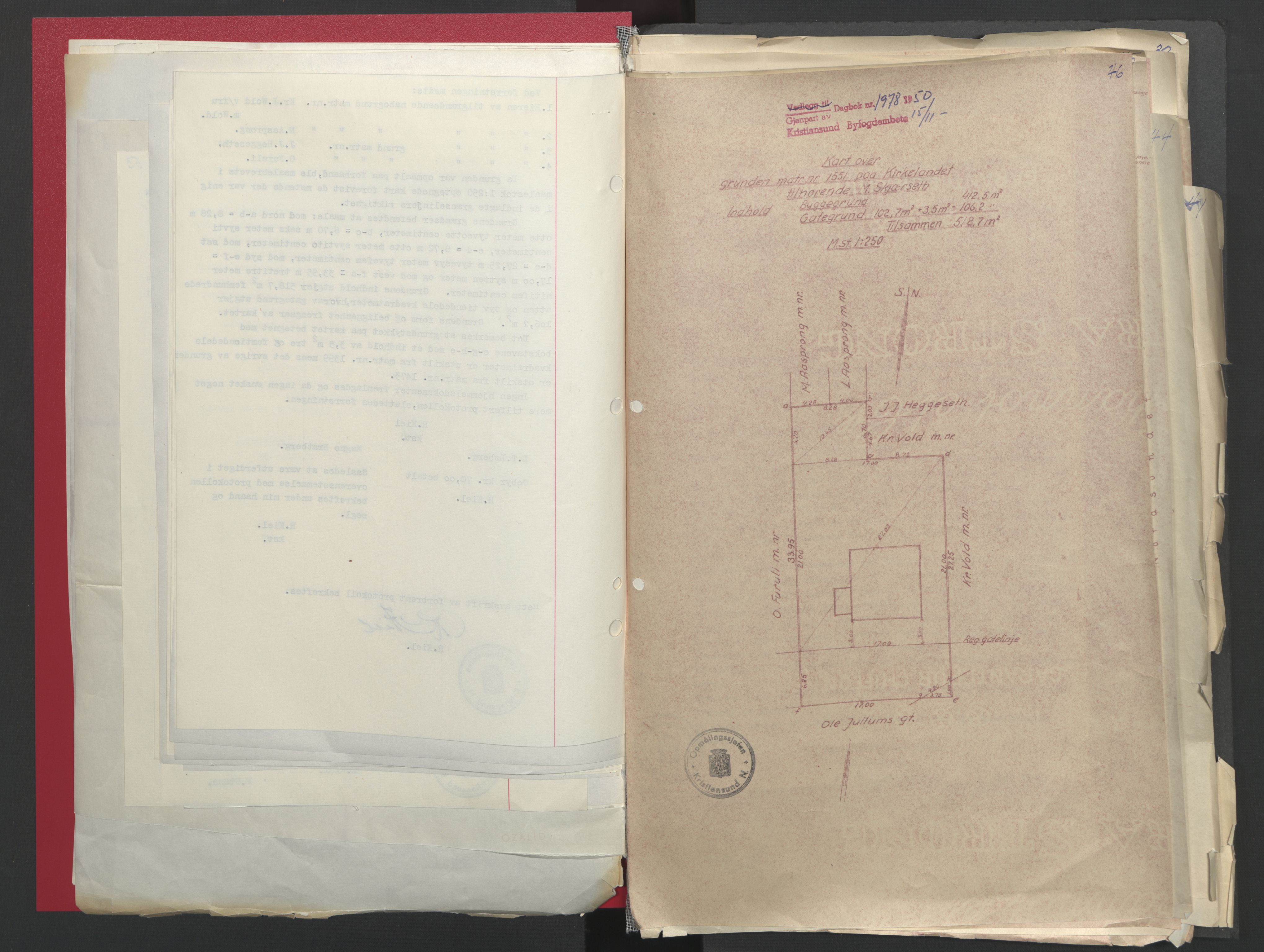 Kristiansund byfogd, AV/SAT-A-4587/A/27: Mortgage book no. 48, 1950-1950, Diary no: : 1978/1950