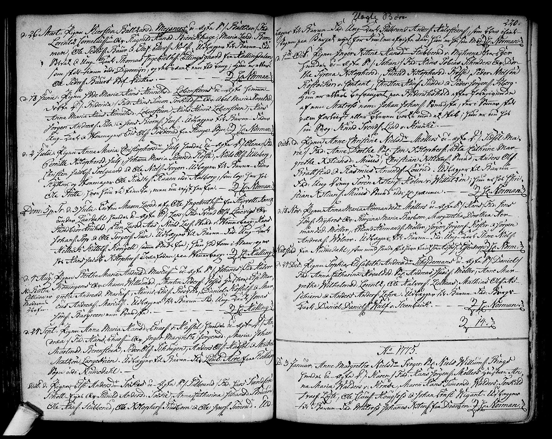 Kongsberg kirkebøker, SAKO/A-22/F/Fa/L0005: Parish register (official) no. I 5, 1769-1782, p. 220