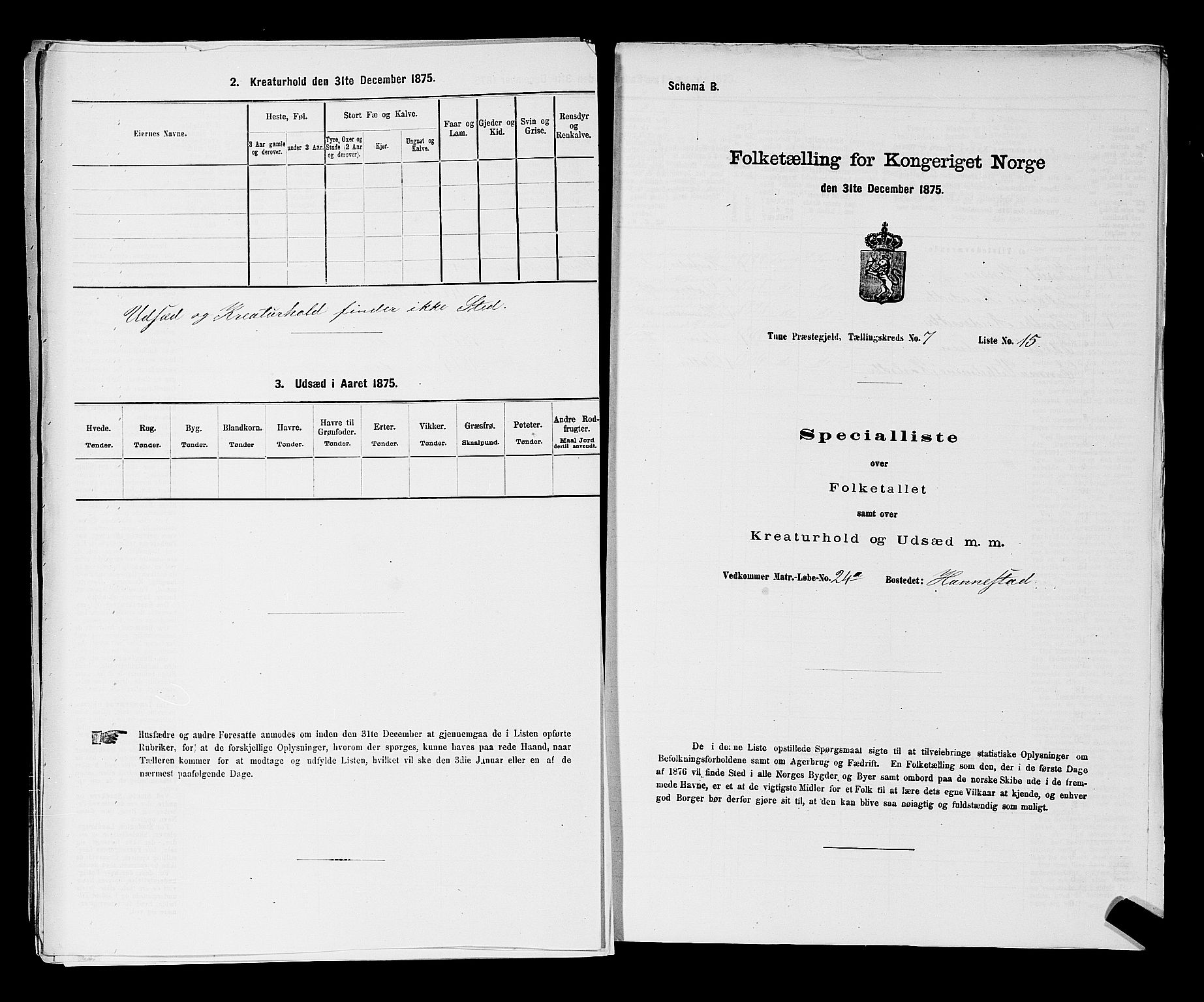 RA, 1875 census for 0130P Tune, 1875, p. 1272