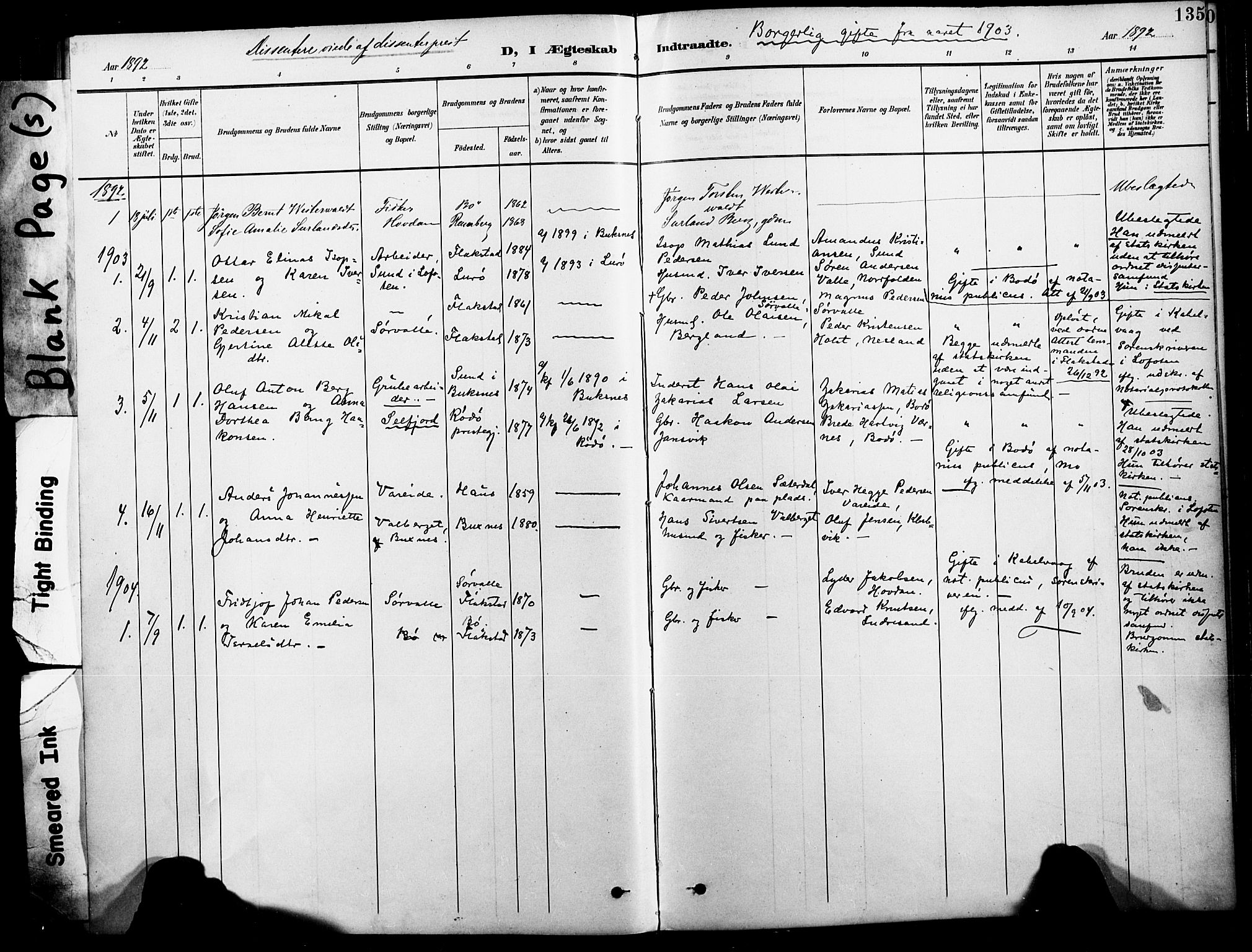 Ministerialprotokoller, klokkerbøker og fødselsregistre - Nordland, SAT/A-1459/885/L1205: Parish register (official) no. 885A06, 1892-1905, p. 135