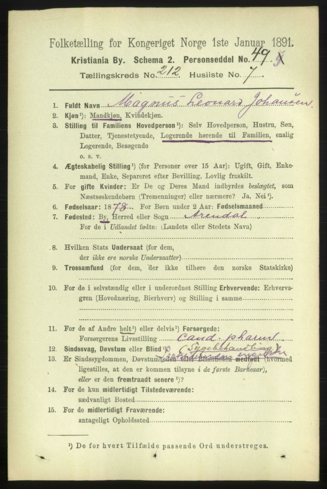 RA, 1891 census for 0301 Kristiania, 1891, p. 126680