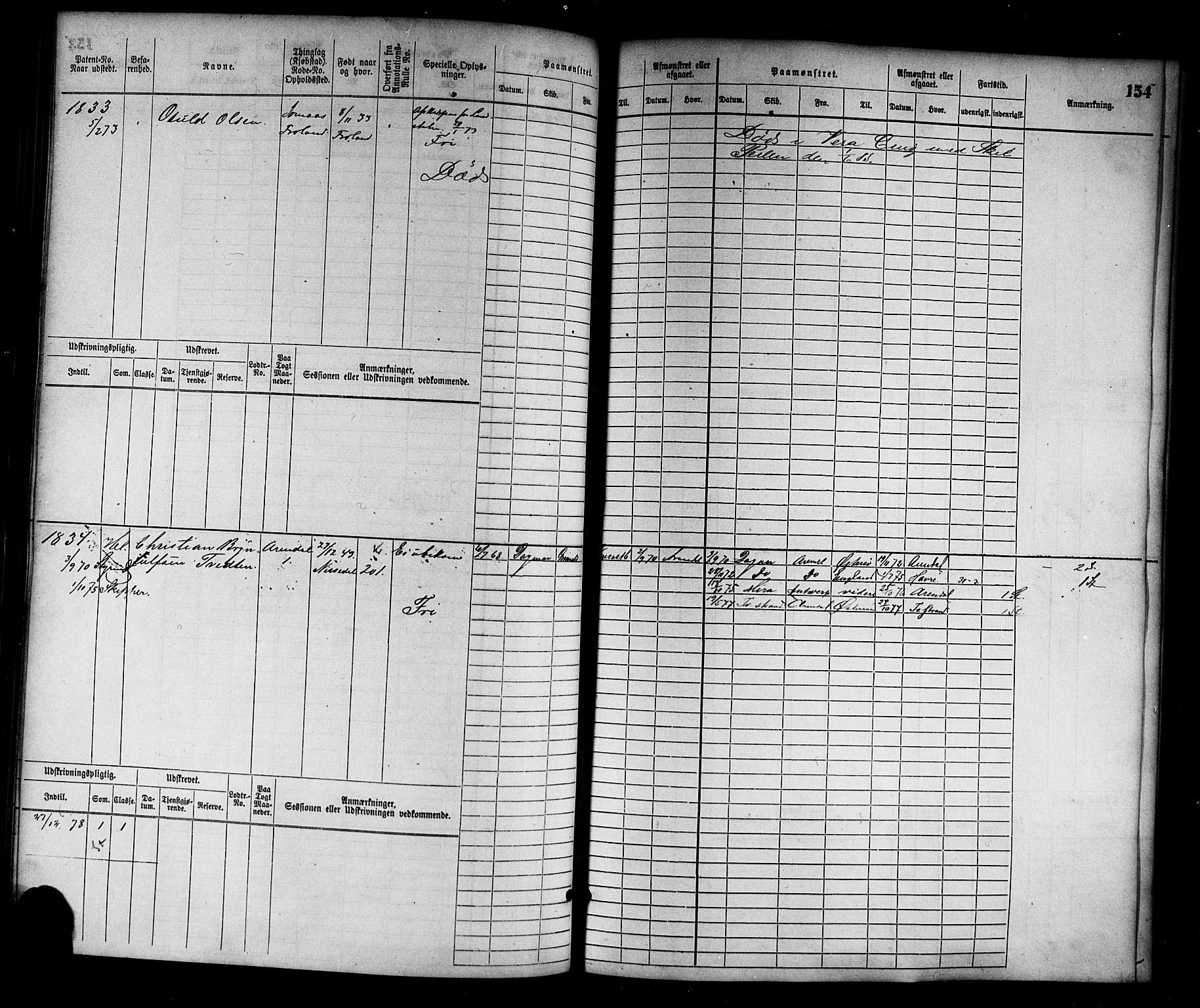 Arendal mønstringskrets, AV/SAK-2031-0012/F/Fb/L0012: Hovedrulle nr 1529-2290, S-10, 1868-1885, p. 157