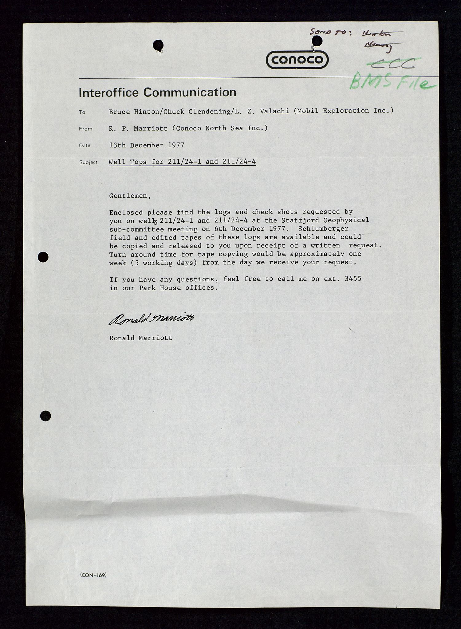 Pa 1578 - Mobil Exploration Norway Incorporated, AV/SAST-A-102024/4/D/Da/L0115: S.E. Smith - Sak og korrespondanse, 1974-1981, p. 451