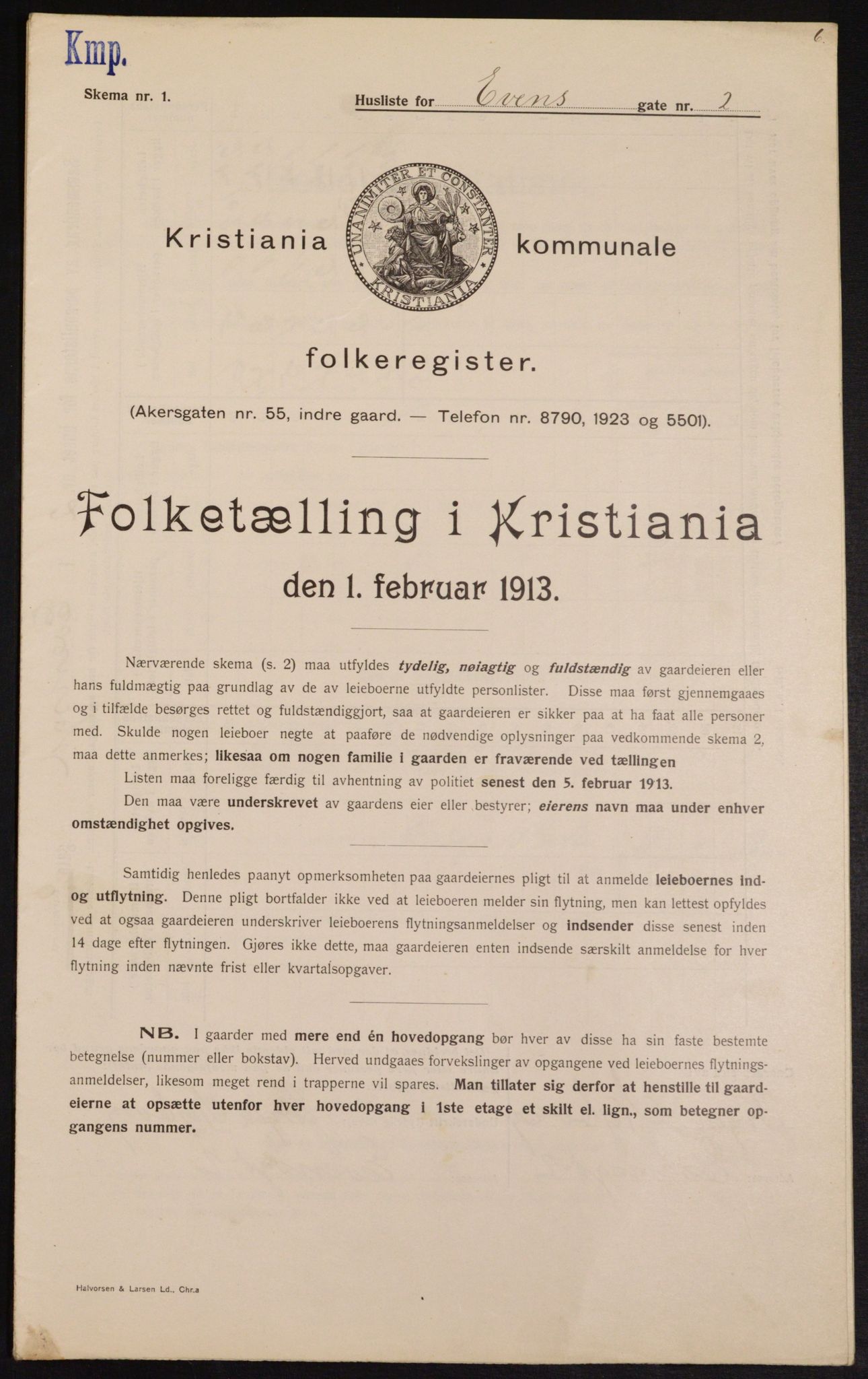 OBA, Municipal Census 1913 for Kristiania, 1913, p. 22996