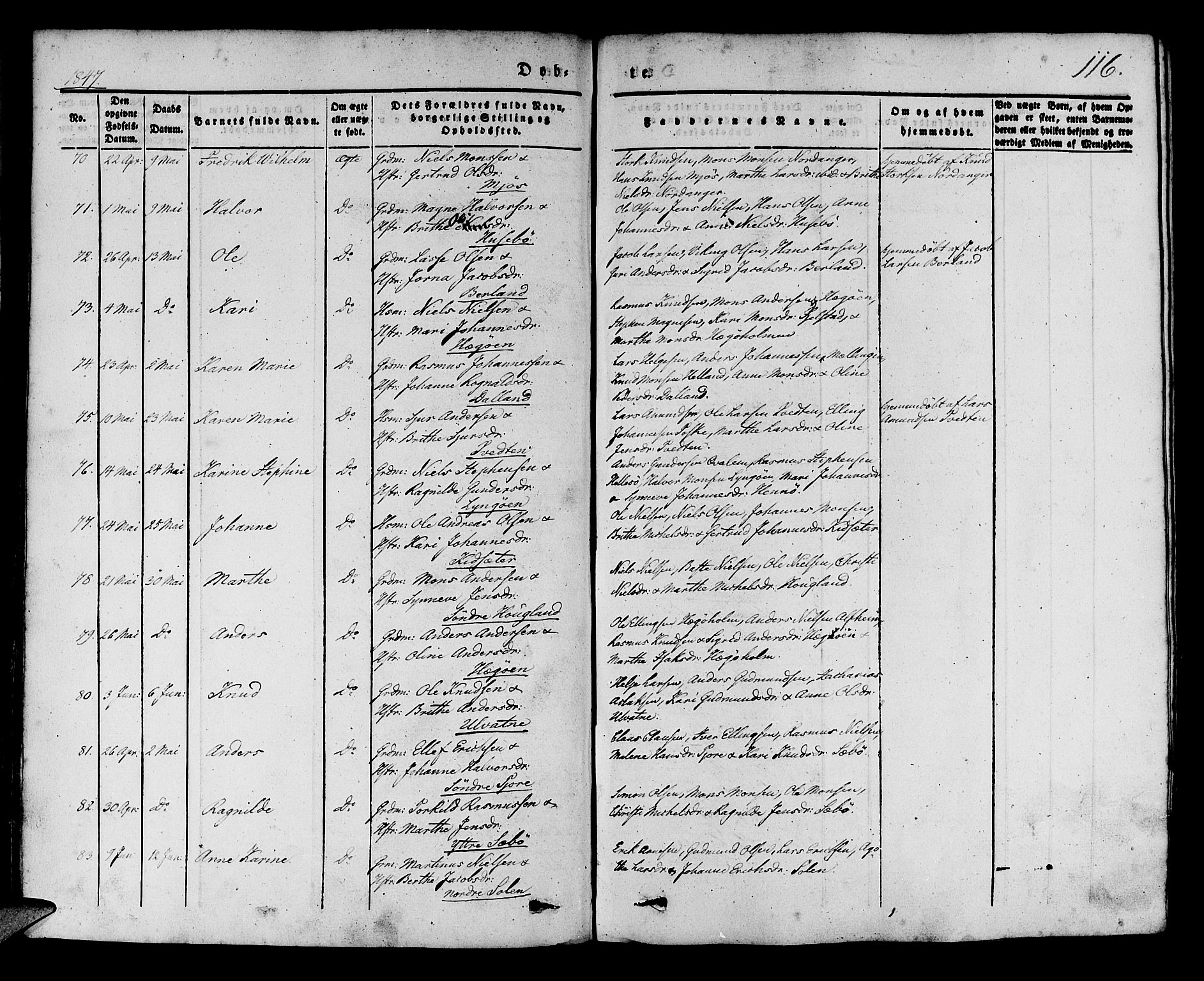 Manger sokneprestembete, AV/SAB-A-76801/H/Haa: Parish register (official) no. A 5, 1839-1848, p. 116