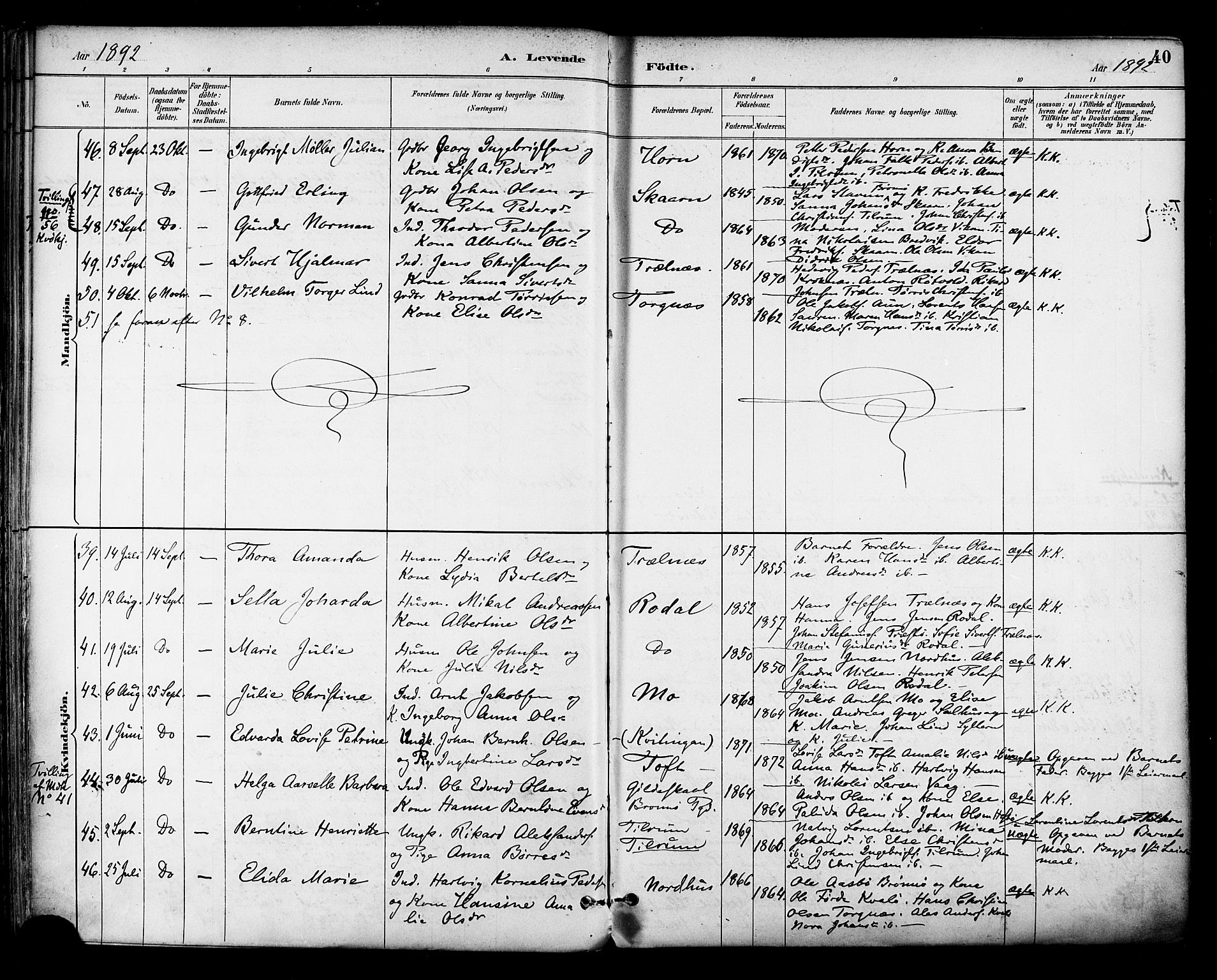 Ministerialprotokoller, klokkerbøker og fødselsregistre - Nordland, AV/SAT-A-1459/813/L0200: Parish register (official) no. 813A10, 1886-1900, p. 40