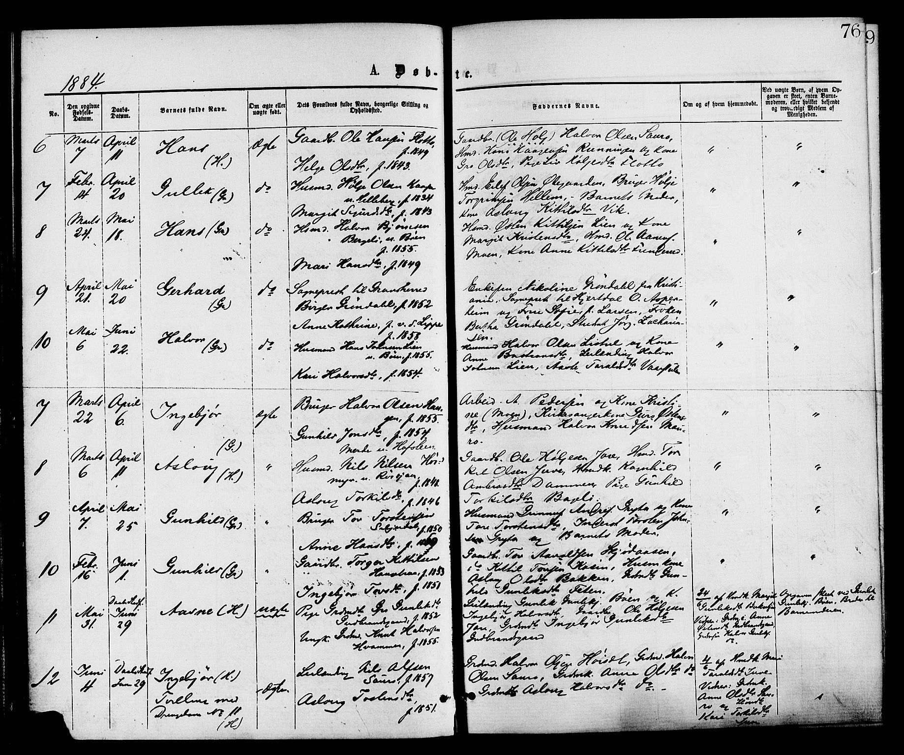 Gransherad kirkebøker, SAKO/A-267/F/Fa/L0004: Parish register (official) no. I 4, 1871-1886, p. 76