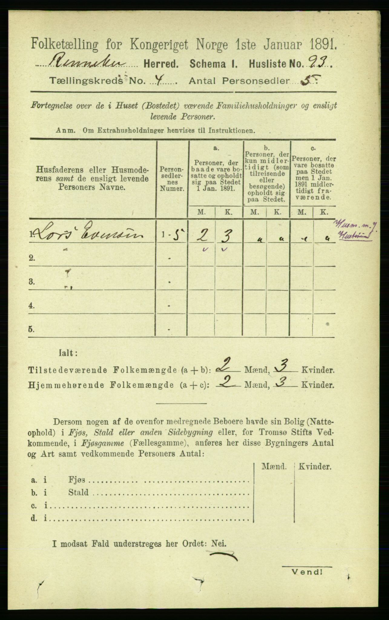 RA, 1891 census for 1635 Rennebu, 1891, p. 1982
