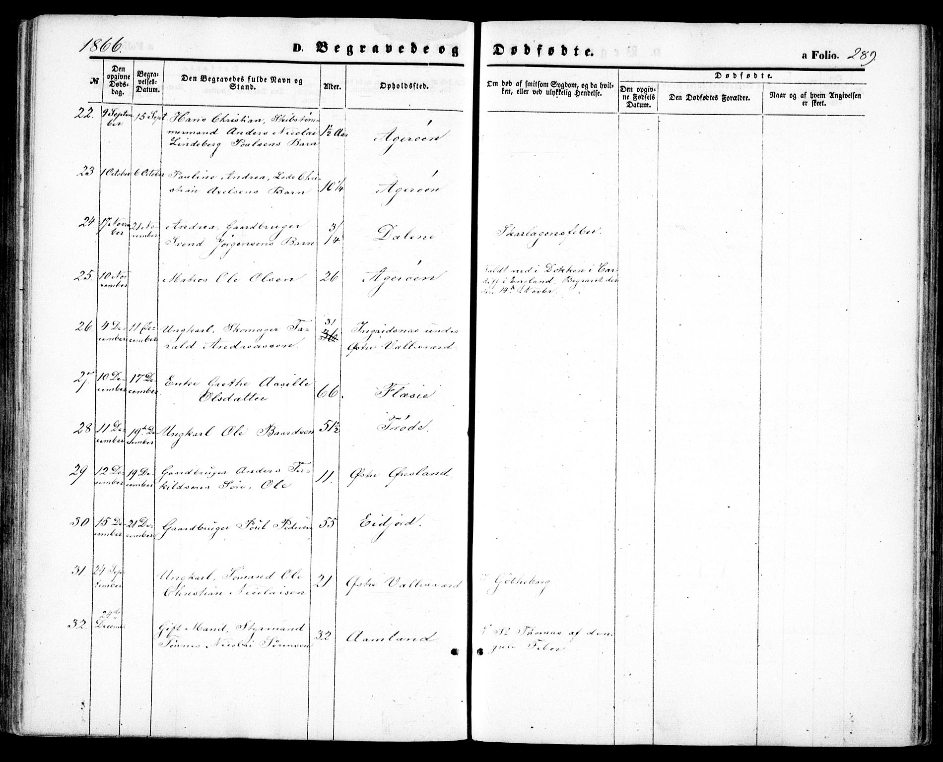 Høvåg sokneprestkontor, AV/SAK-1111-0025/F/Fa/L0004: Parish register (official) no. A 4, 1859-1877, p. 289