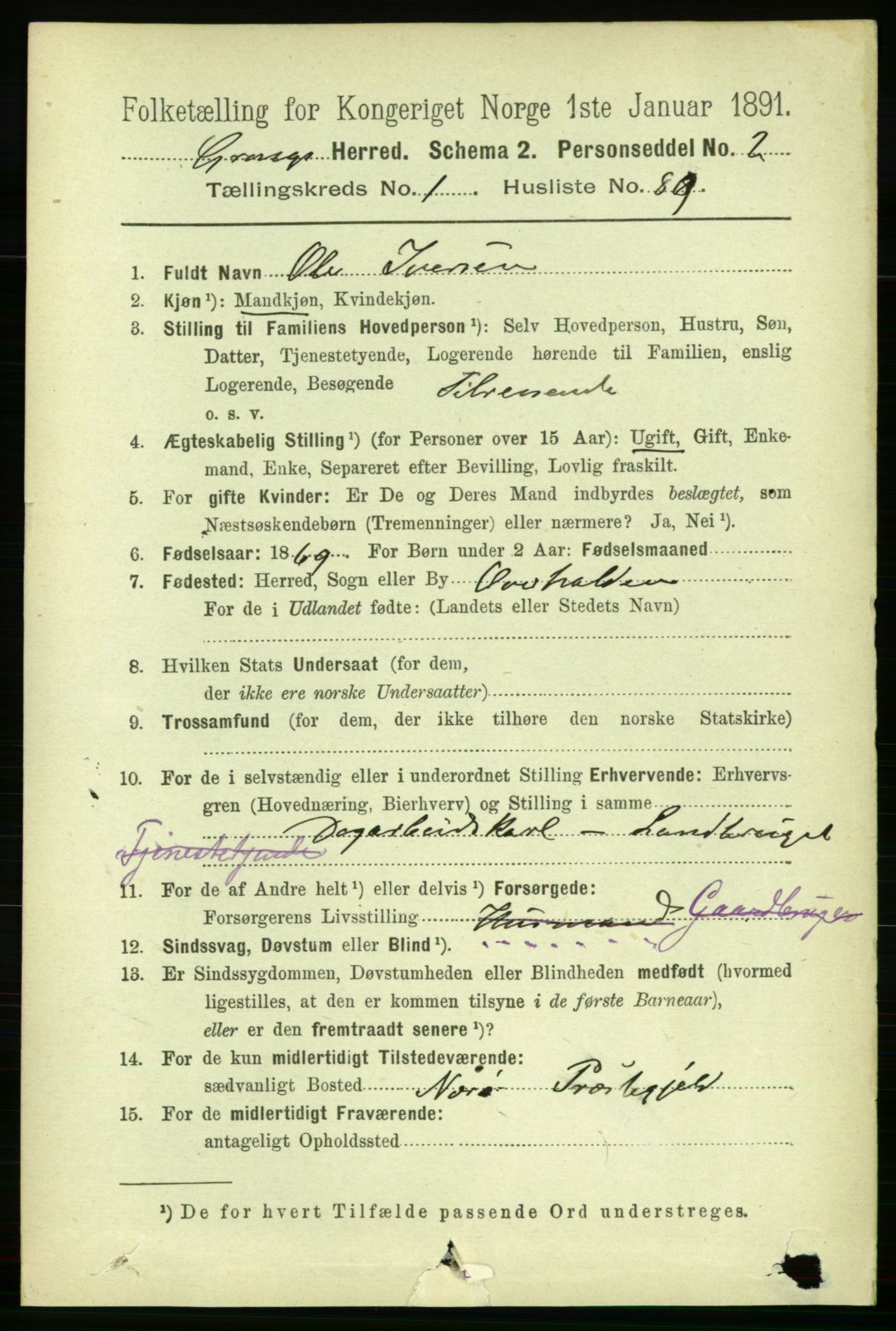 RA, 1891 census for 1742 Grong, 1891, p. 667